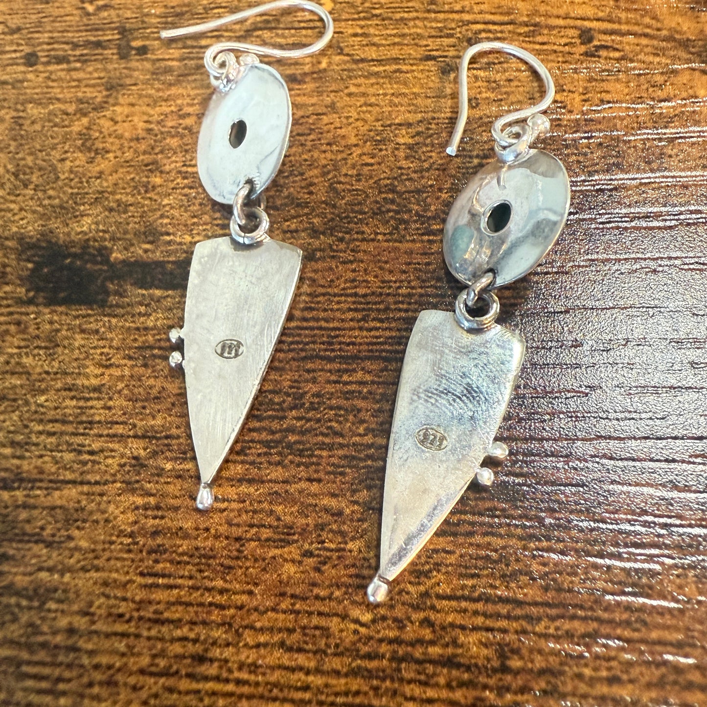 Kingman Turquoise Gemstone Handmade 925 Sterling Silver Earrings 2.34 Inches