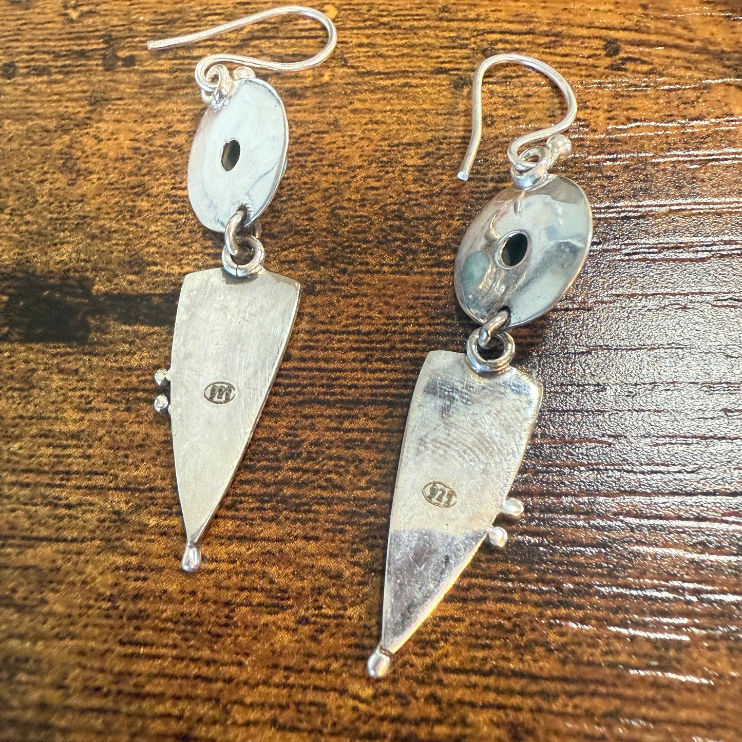 Kingman Turquoise Gemstone Handmade 925 Sterling Silver Earrings 2.34 Inches