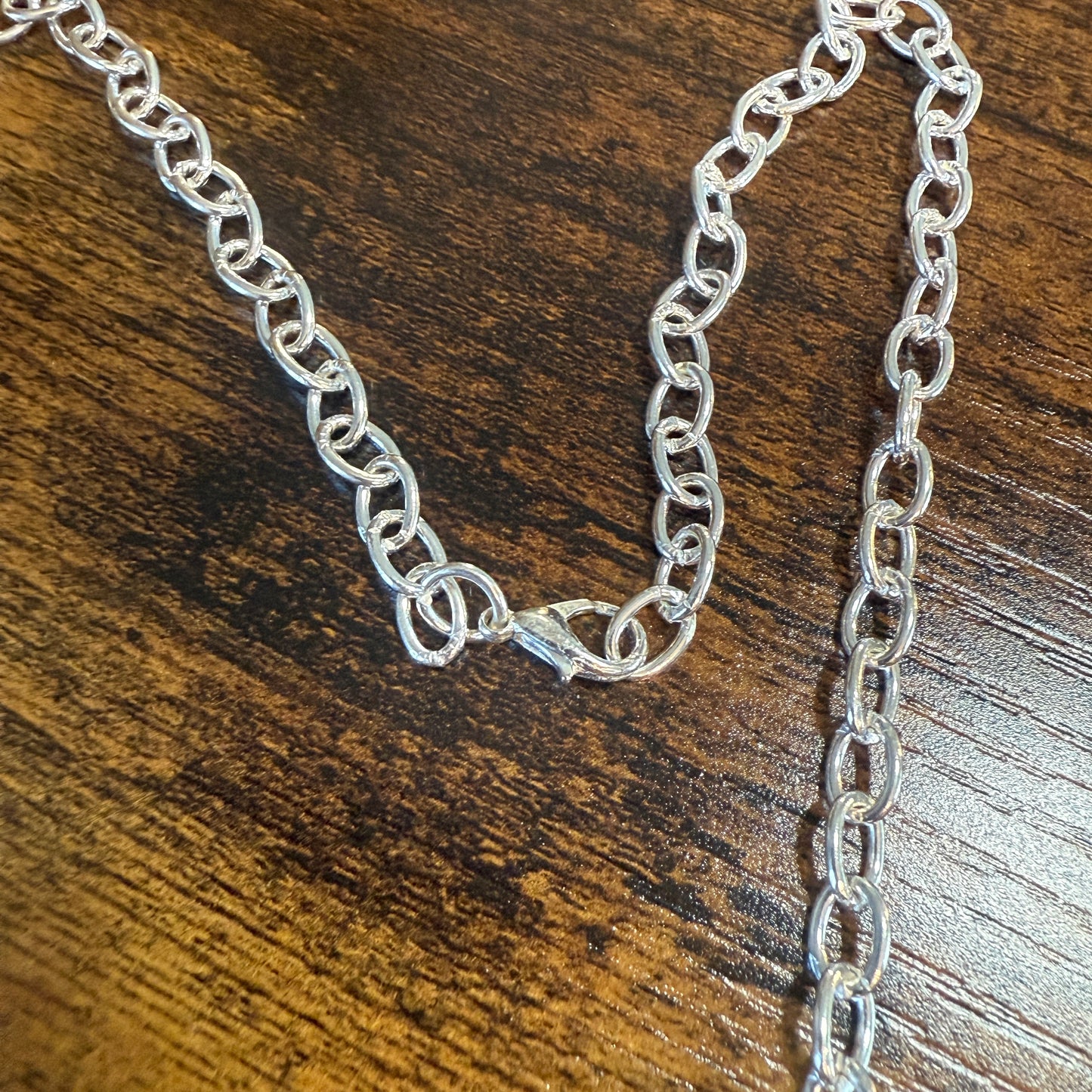 Leopard Skin Jasper Gemstone Ethnic Chain Necklace 925 Sterling Silver 18 Inch