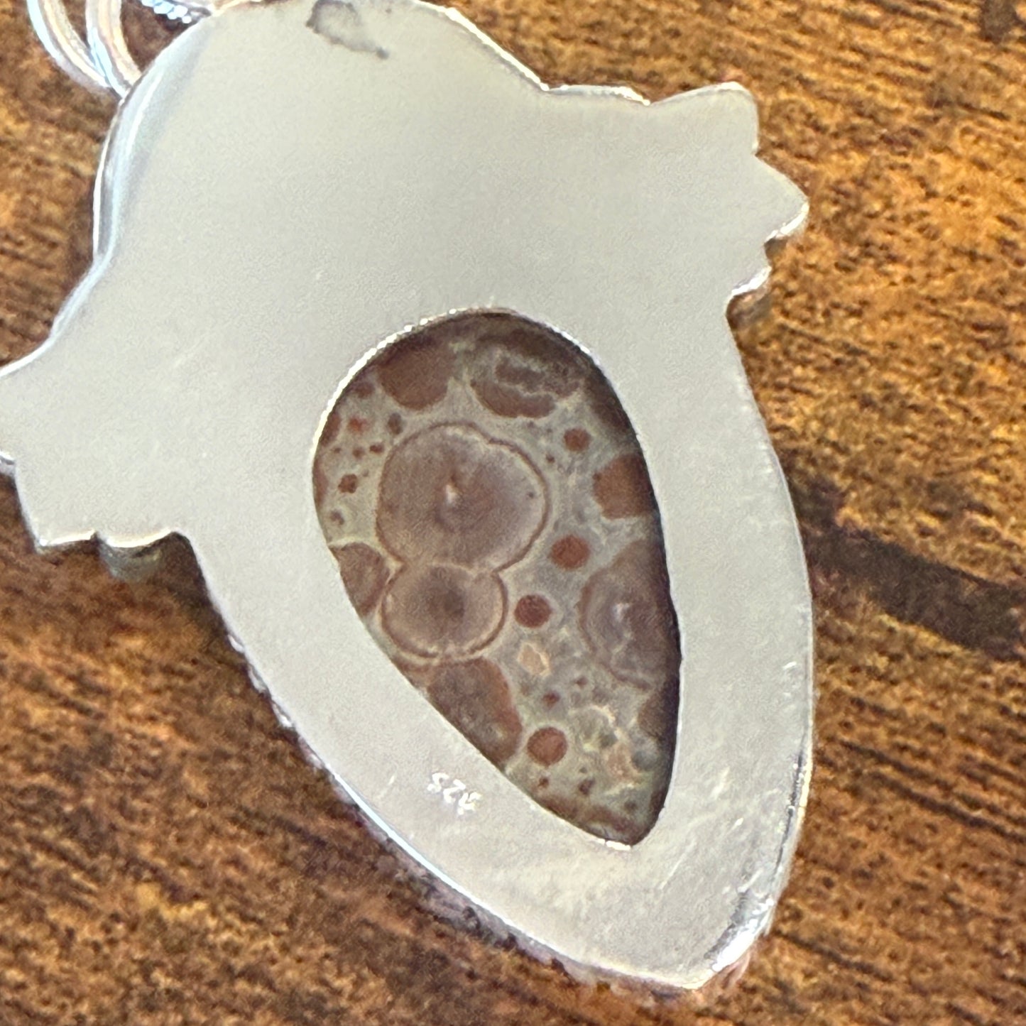 Natural Asteroid Jasper Star Fish Pendant Brown 925 Sterling Silver 18 In Chain