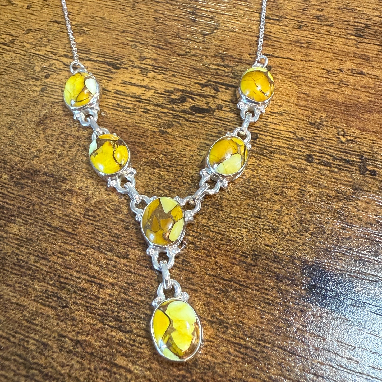 Honey Dahlia Lariat Necklace In 925 Sterling Silver Adjustable 18 To 20 Inch