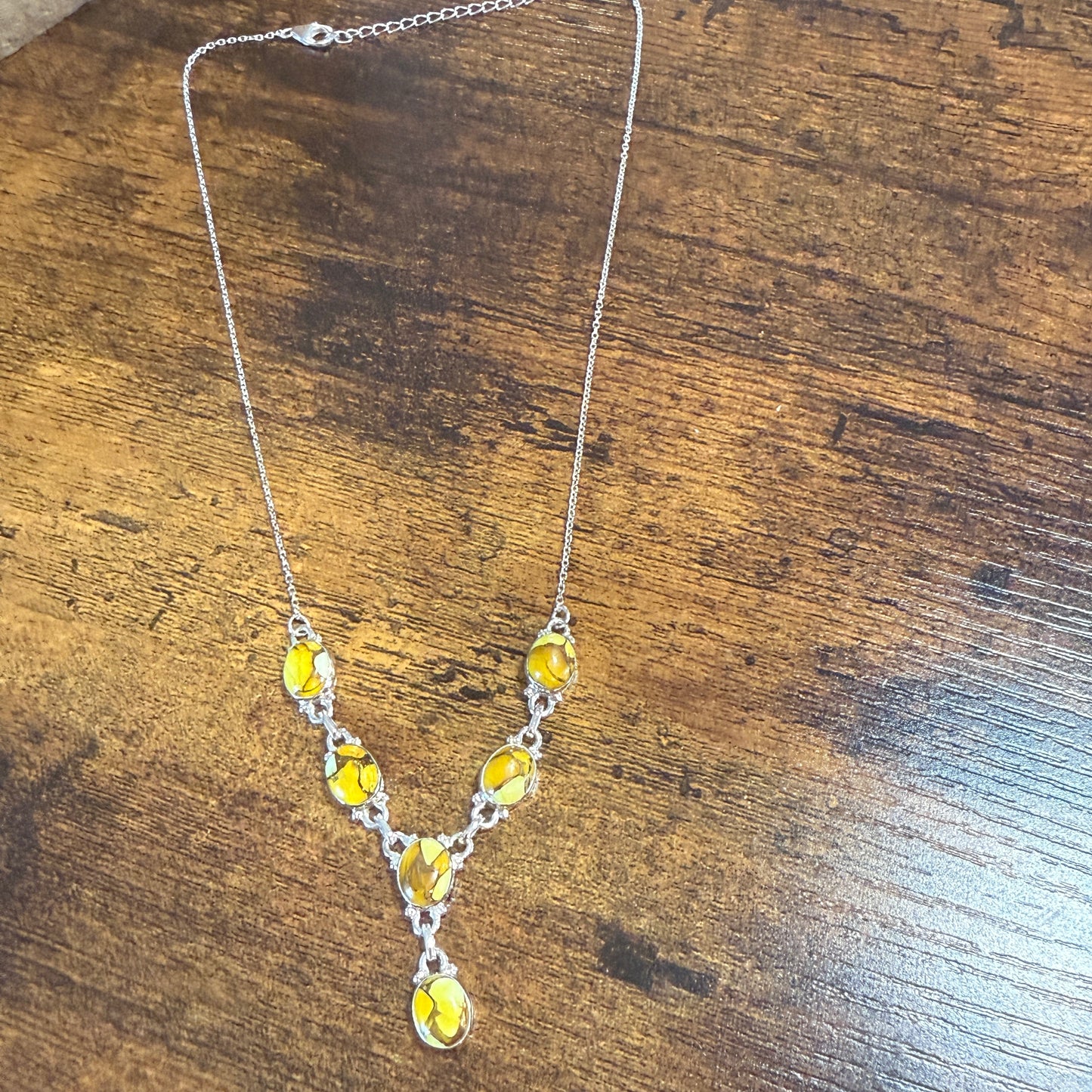 Honey Dahlia Lariat Necklace In 925 Sterling Silver Adjustable 18 To 20 Inch