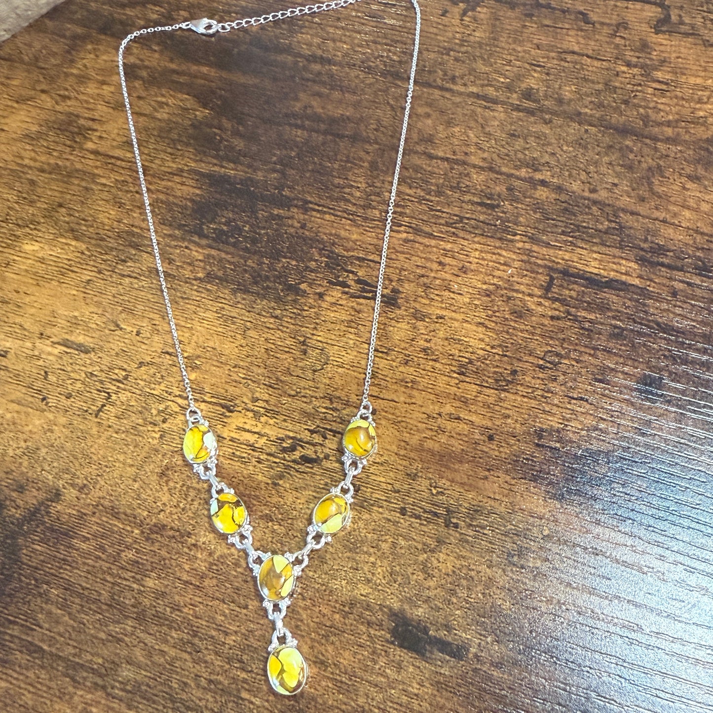 Honey Dahlia Lariat Necklace In 925 Sterling Silver Adjustable 18 To 20 Inch