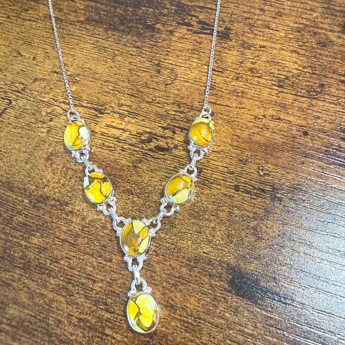 Honey Dahlia Lariat Necklace In 925 Sterling Silver Adjustable 18 To 20 Inch