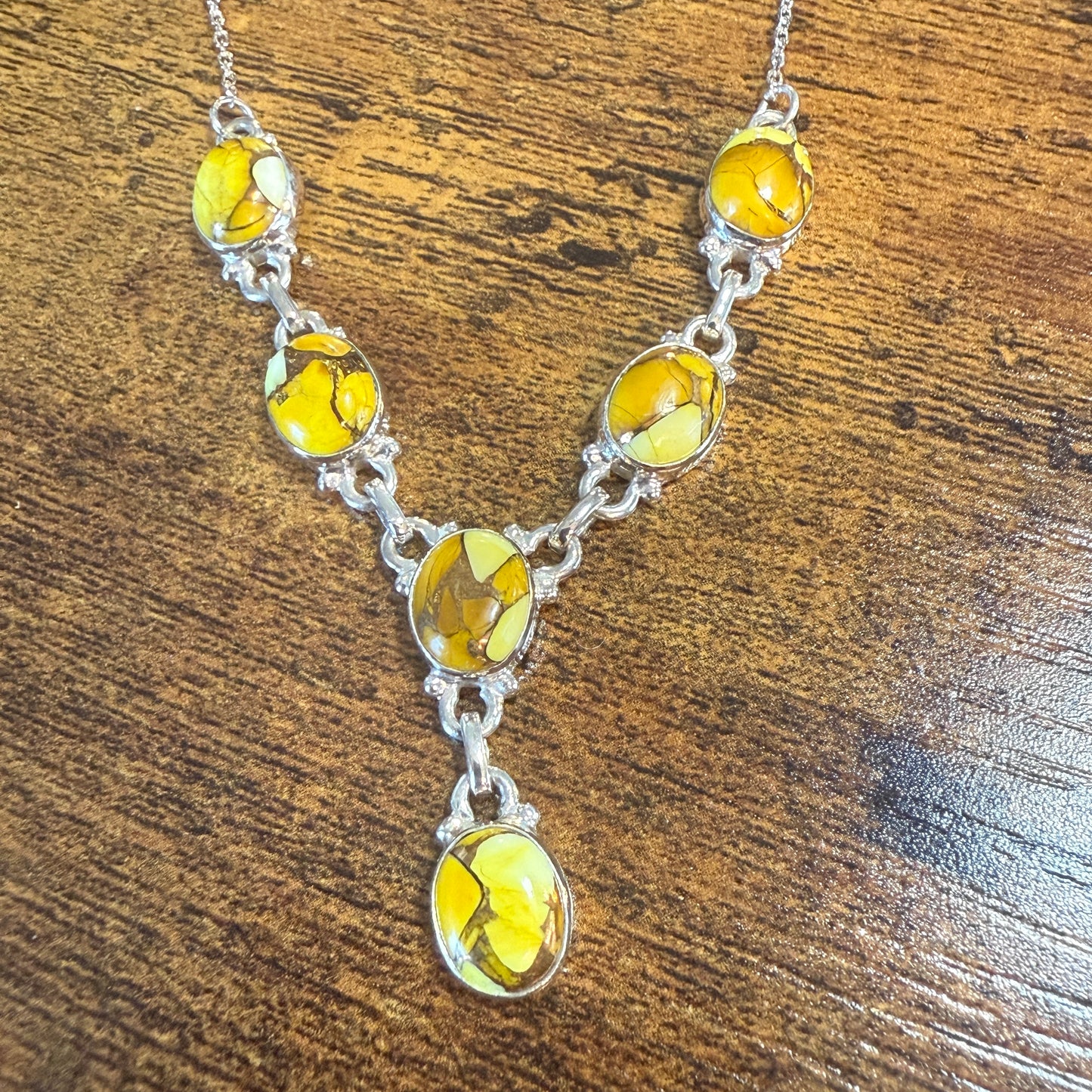 Honey Dahlia Lariat Necklace In 925 Sterling Silver Adjustable 18 To 20 Inch