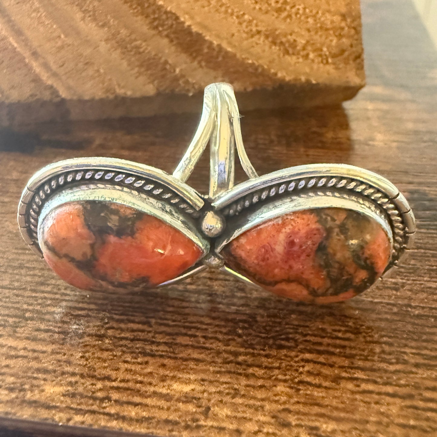 Oyster Copper Turquoise Ring 925 Sterling Silver Handmade Jewelry Size 9