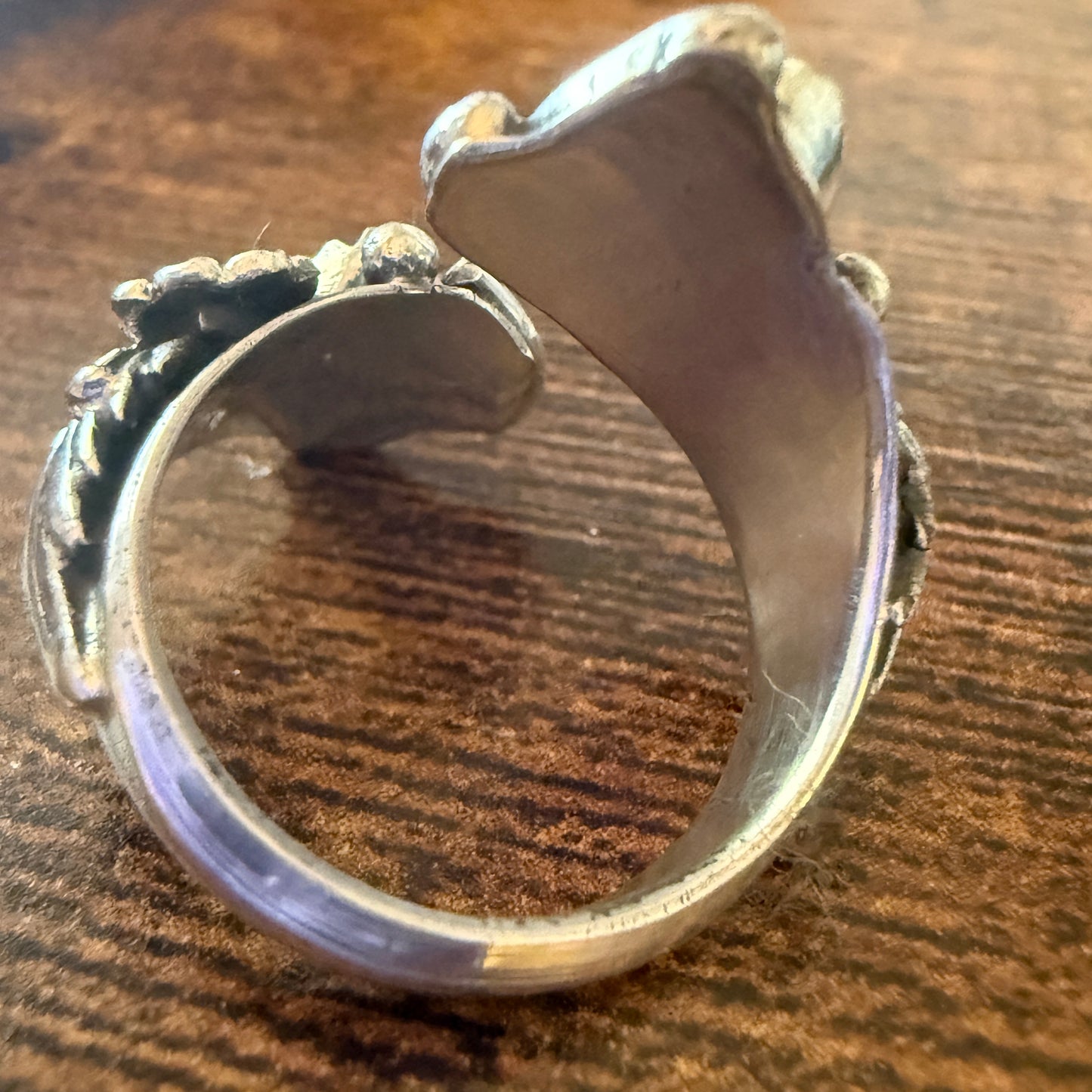 Native American Coral Spiny Oyster Sterling Silver Adjustable Ring By Belin