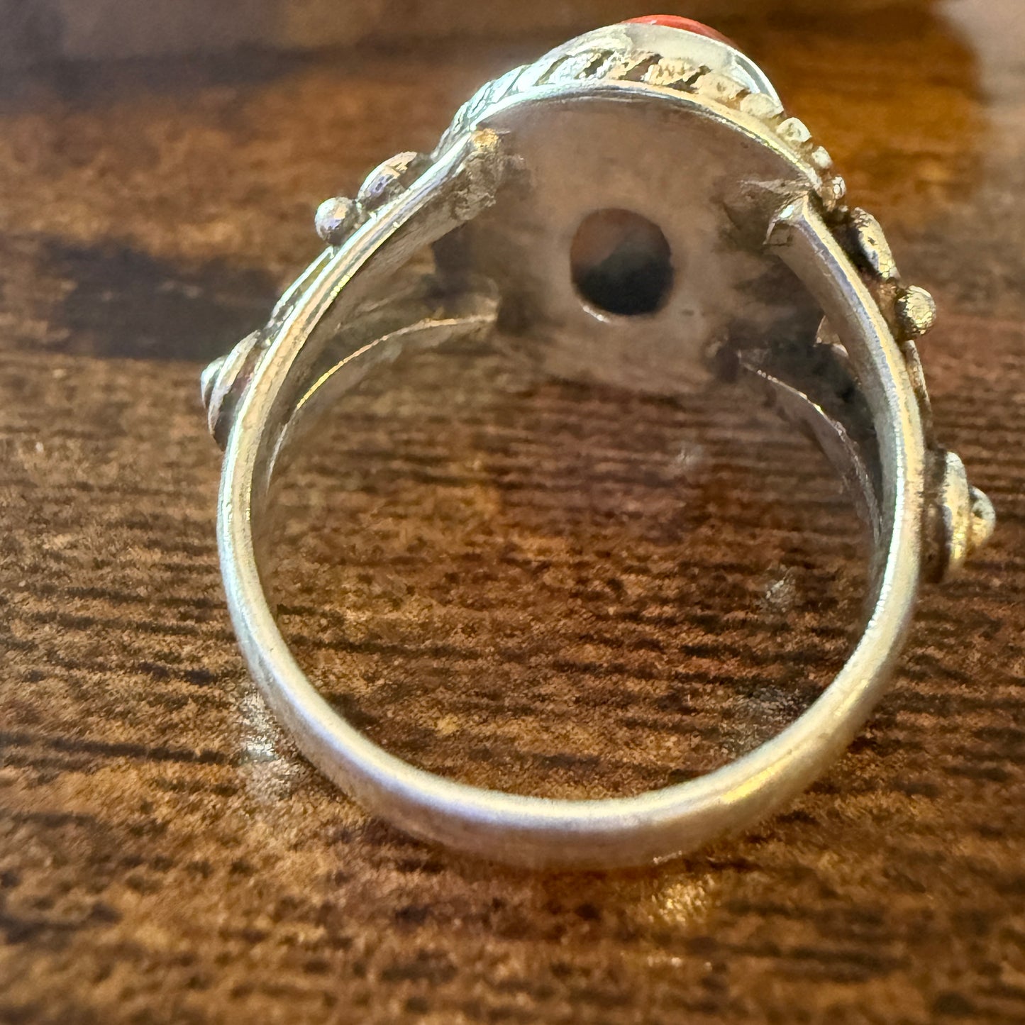 Oyster Turquoise Adjustable Cuff Ring 925 Sterling Silver Handmade Size 7