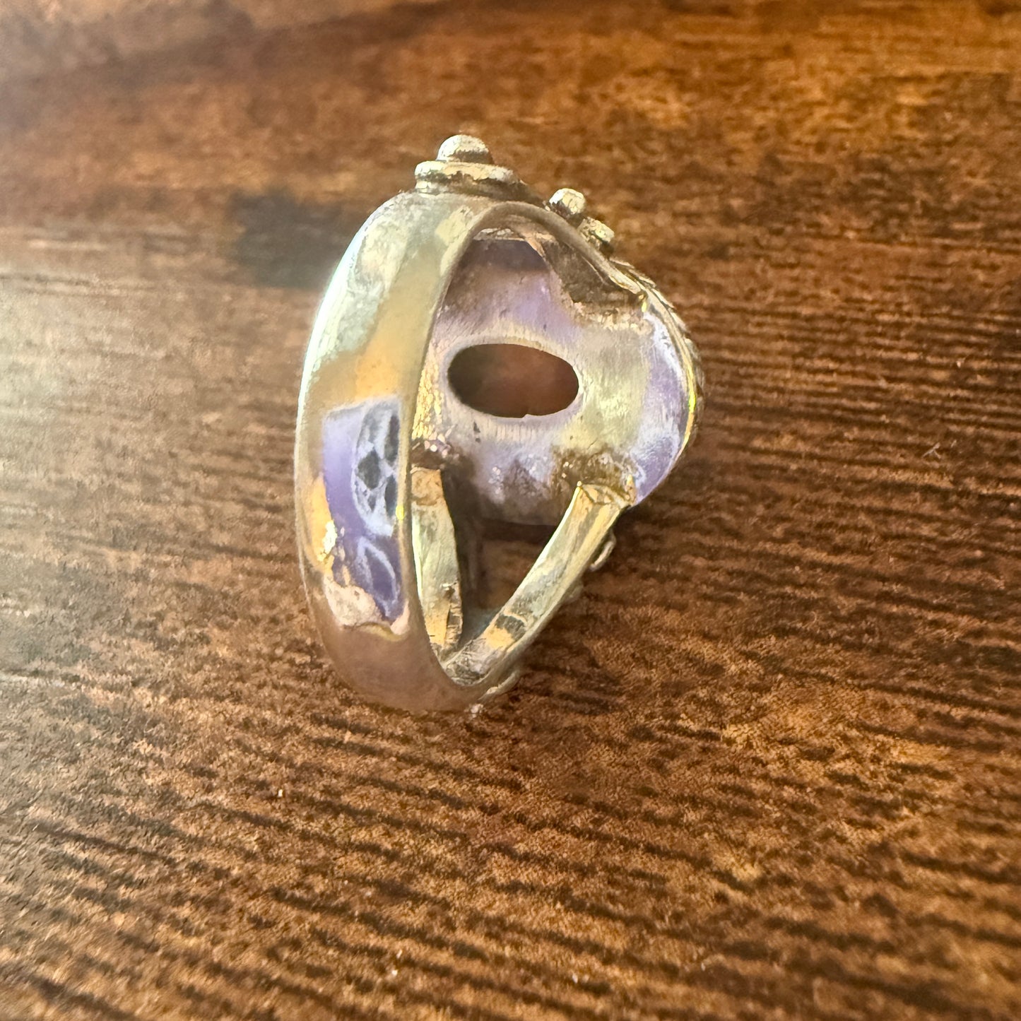 Oyster Turquoise Adjustable Cuff Ring 925 Sterling Silver Handmade Size 7