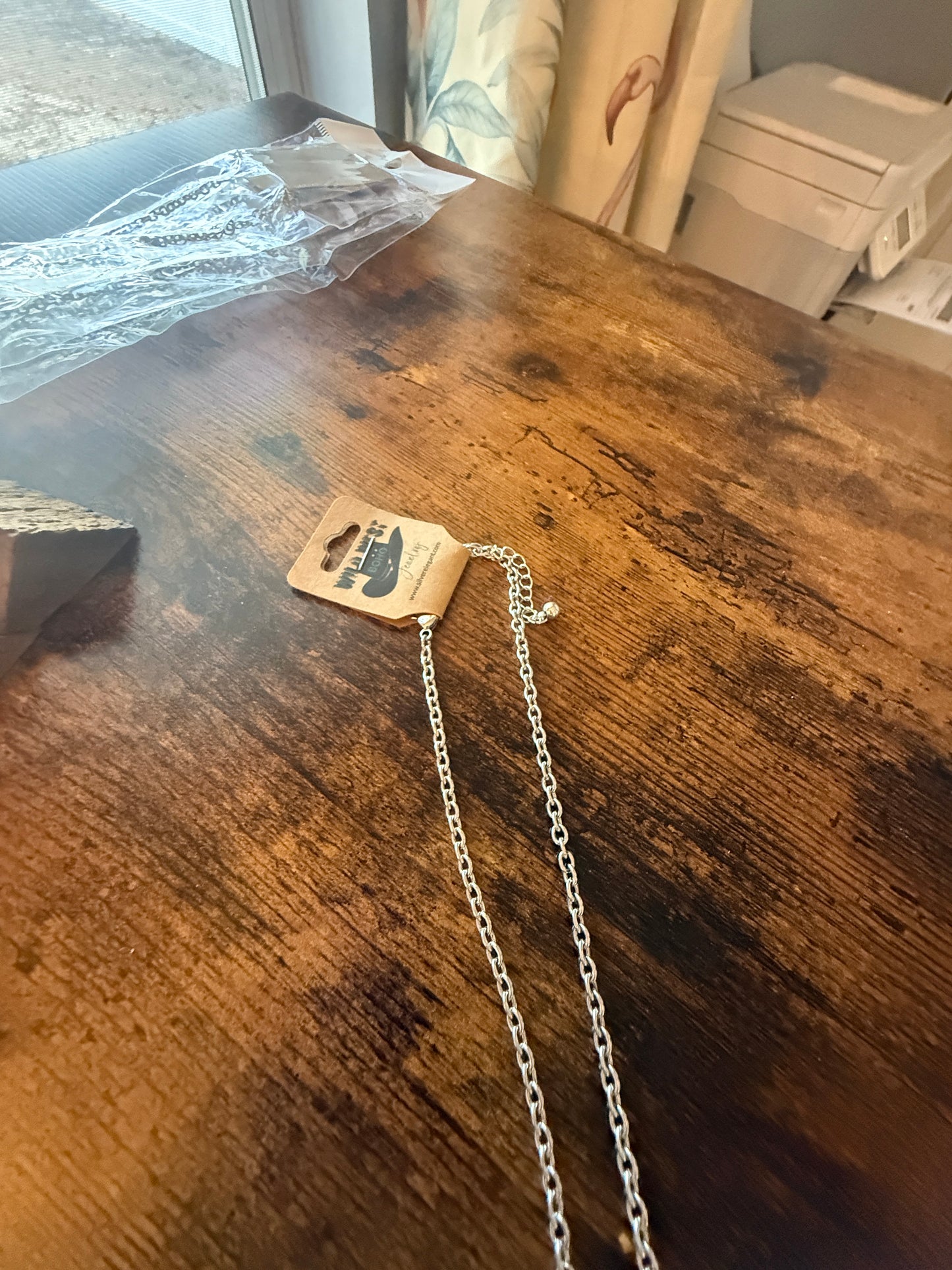 SouthWestern Turquoise Hat and Boot Teardrop Pendant Necklace