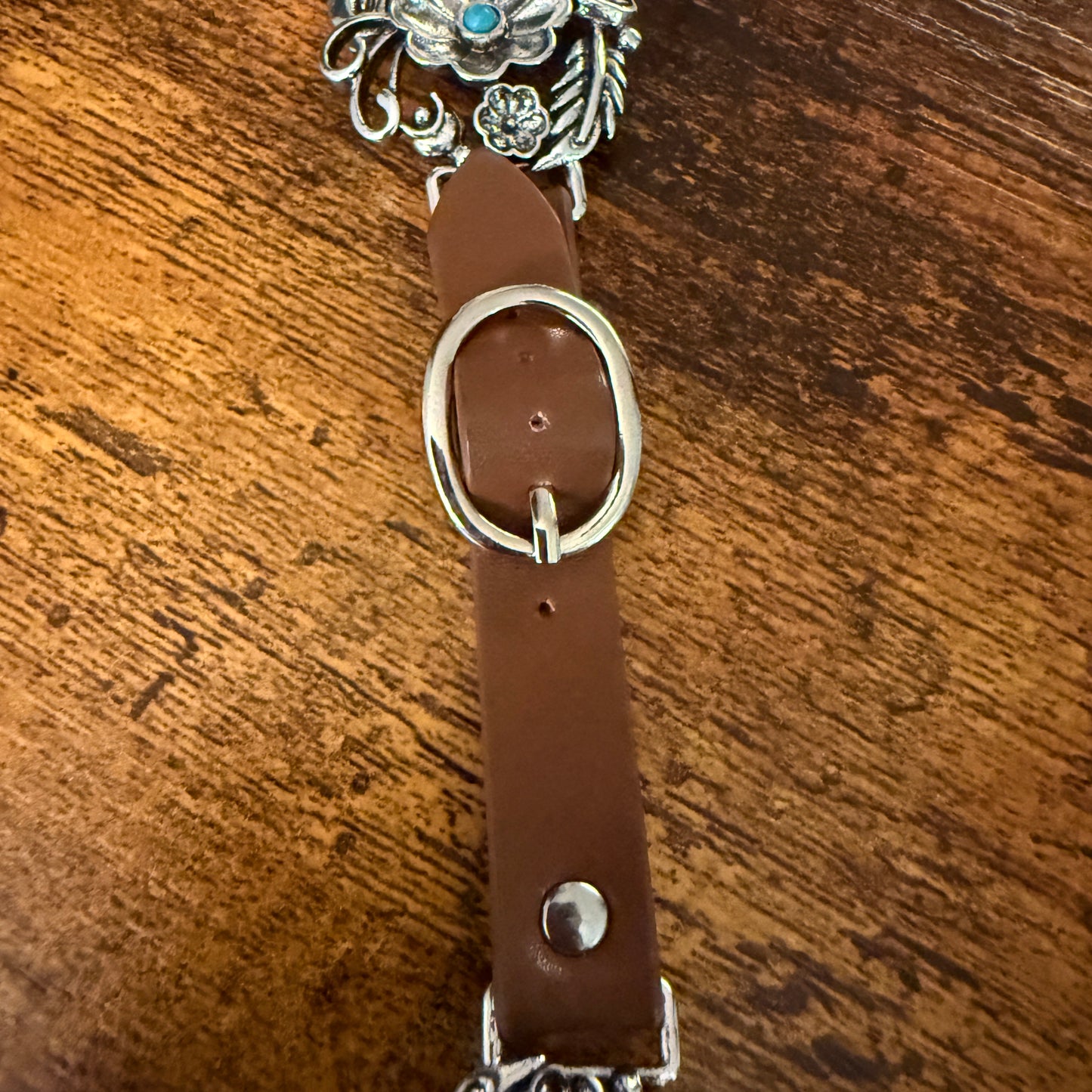 Handcrafted Cowgirl Apple Watch Band Turquoise Brown Leather