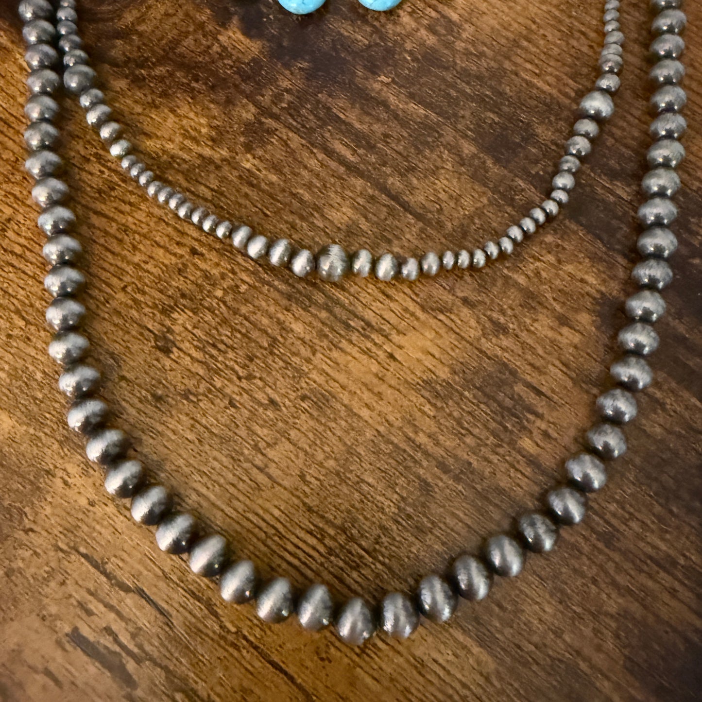 Turquoise Bead Pearl Long Necklace Bohemian Vintage Style Charm