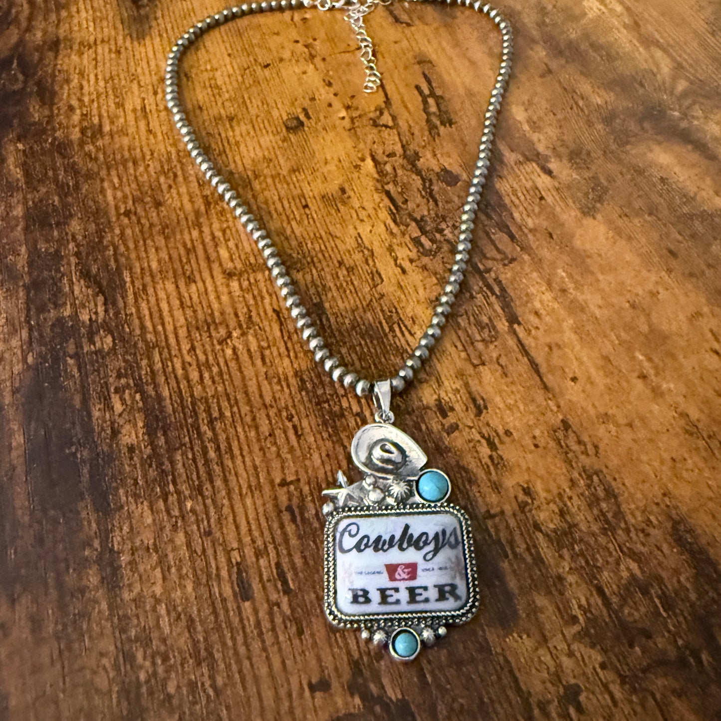 Western Cowboy Silver Pearl Choker Necklace For Elegant Jewelry