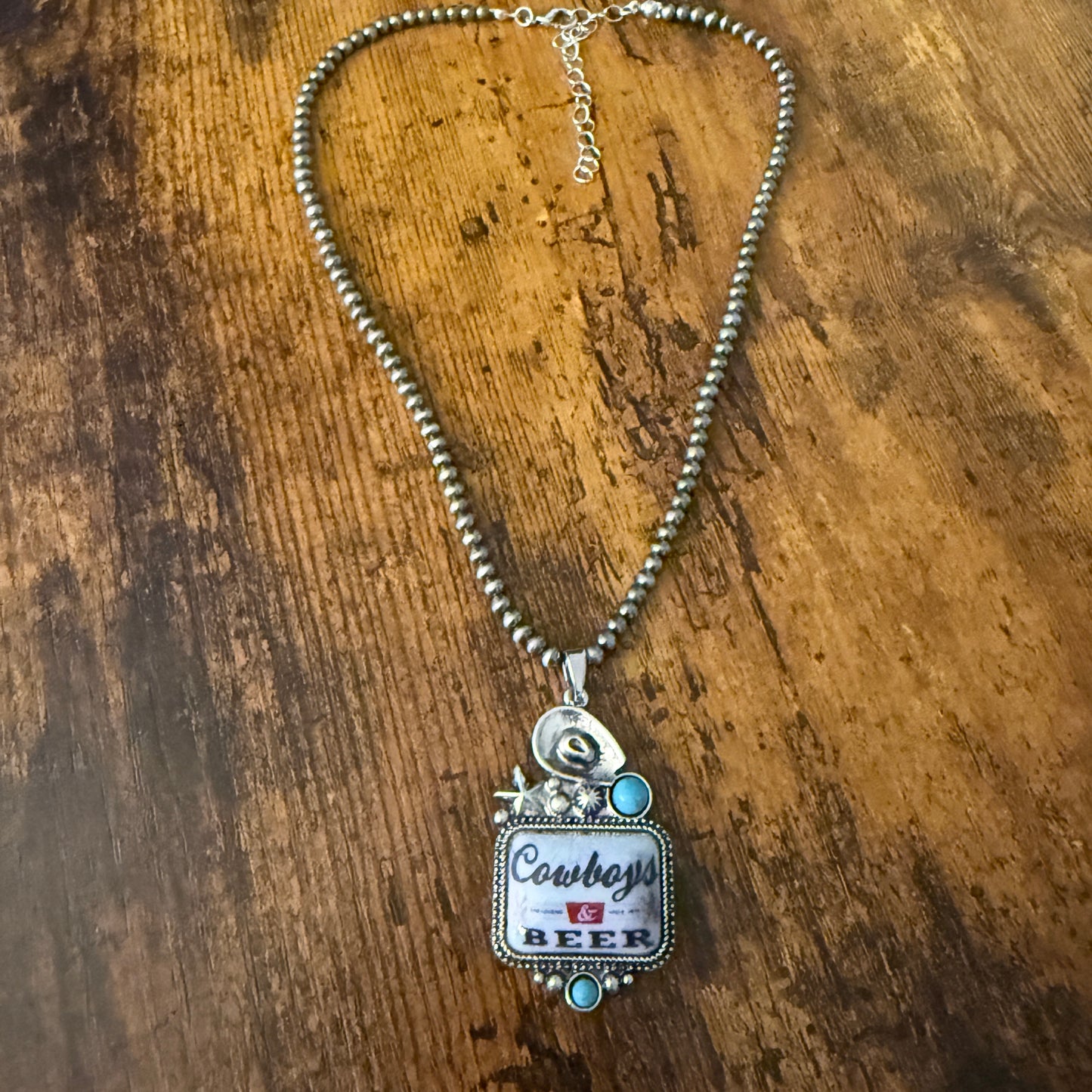 Western Cowboy Silver Pearl Choker Necklace For Elegant Jewelry