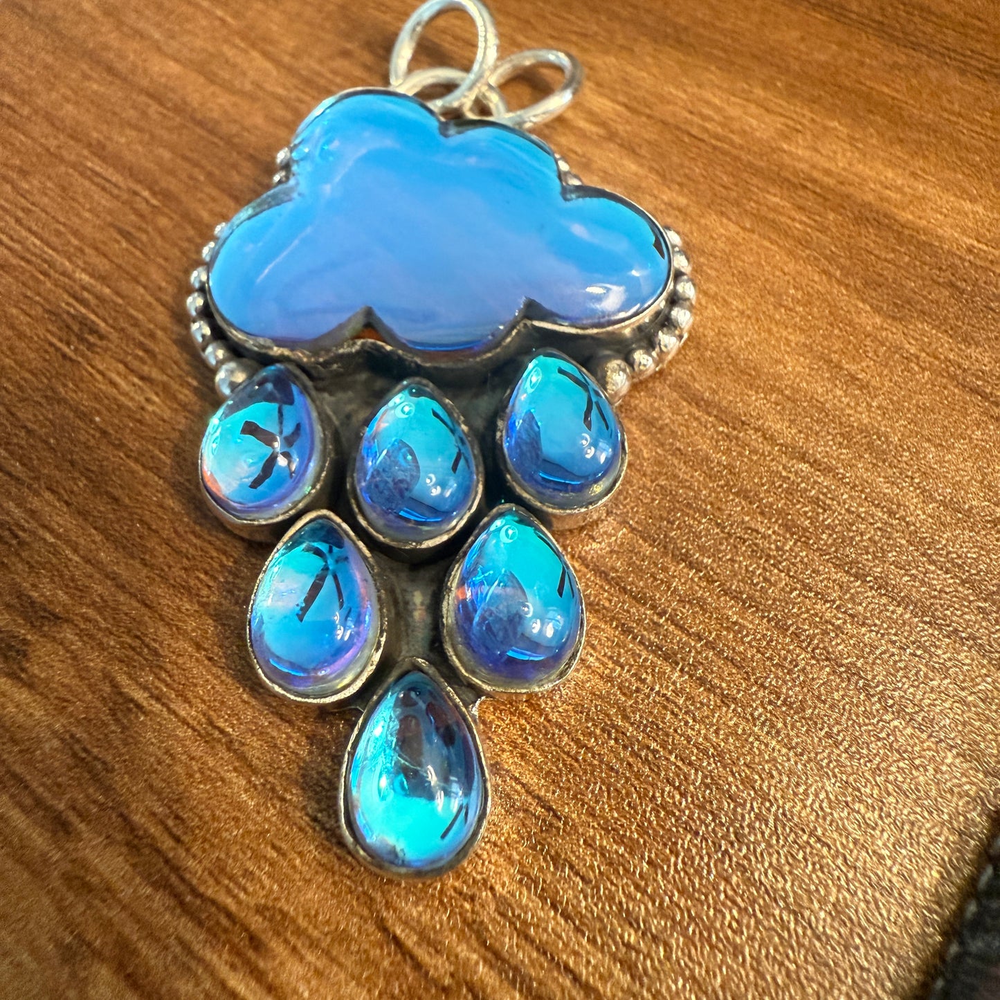Angel Aura Quartz Cloud Pendant on 18 Inch Sterling Silver Chain