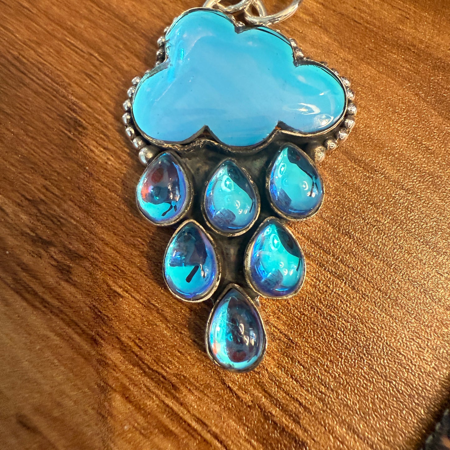 Angel Aura Quartz Cloud Pendant on 18 Inch Sterling Silver Chain