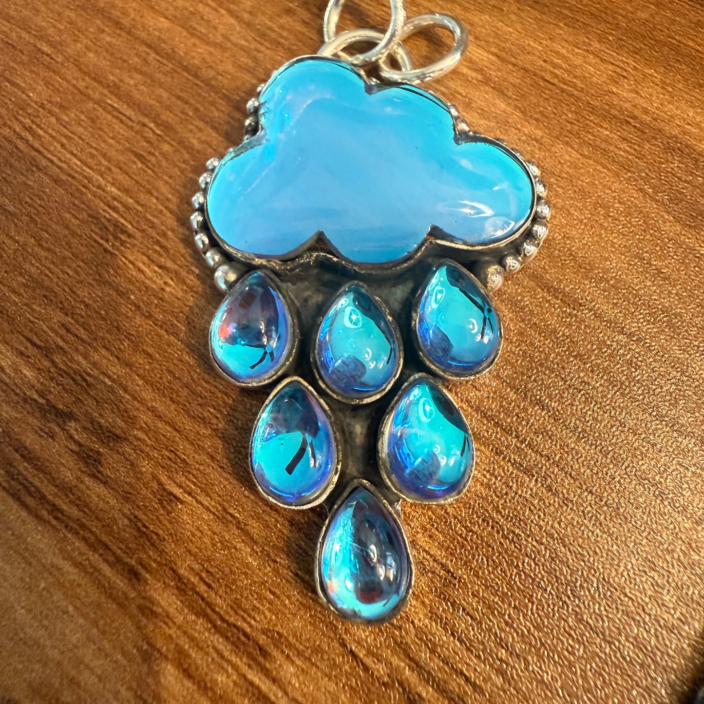 Angel Aura Quartz Cloud Pendant on 18 Inch Sterling Silver Chain