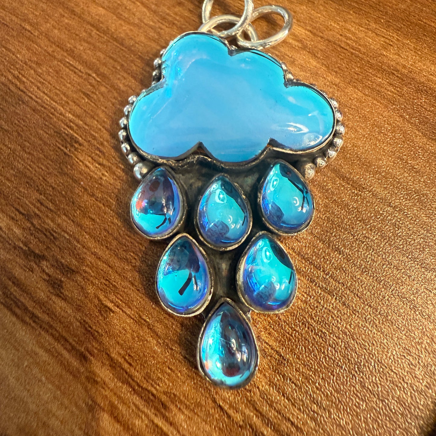 Angel Aura Quartz Cloud Pendant on 18 Inch Sterling Silver Chain