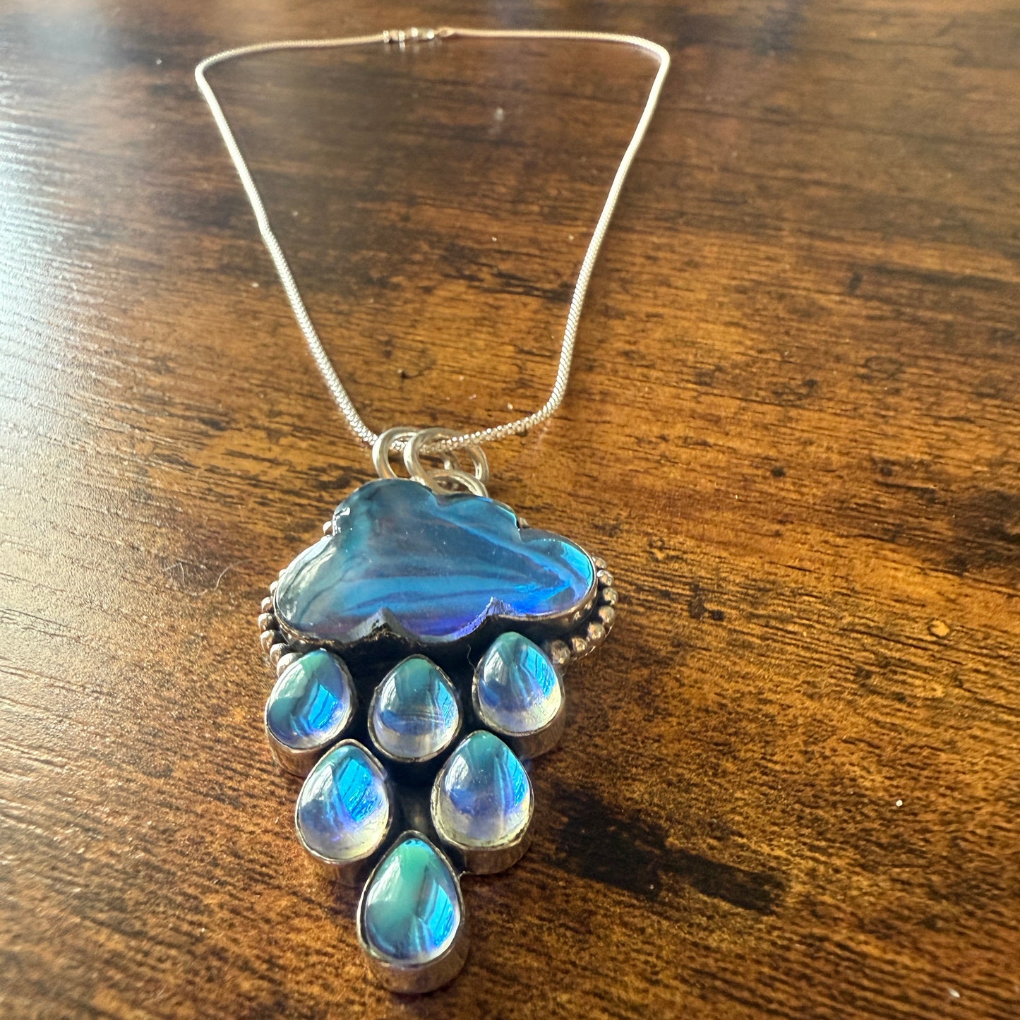 Angel Aura Quartz Cloud Pendant on 18 Inch Sterling Silver Chain