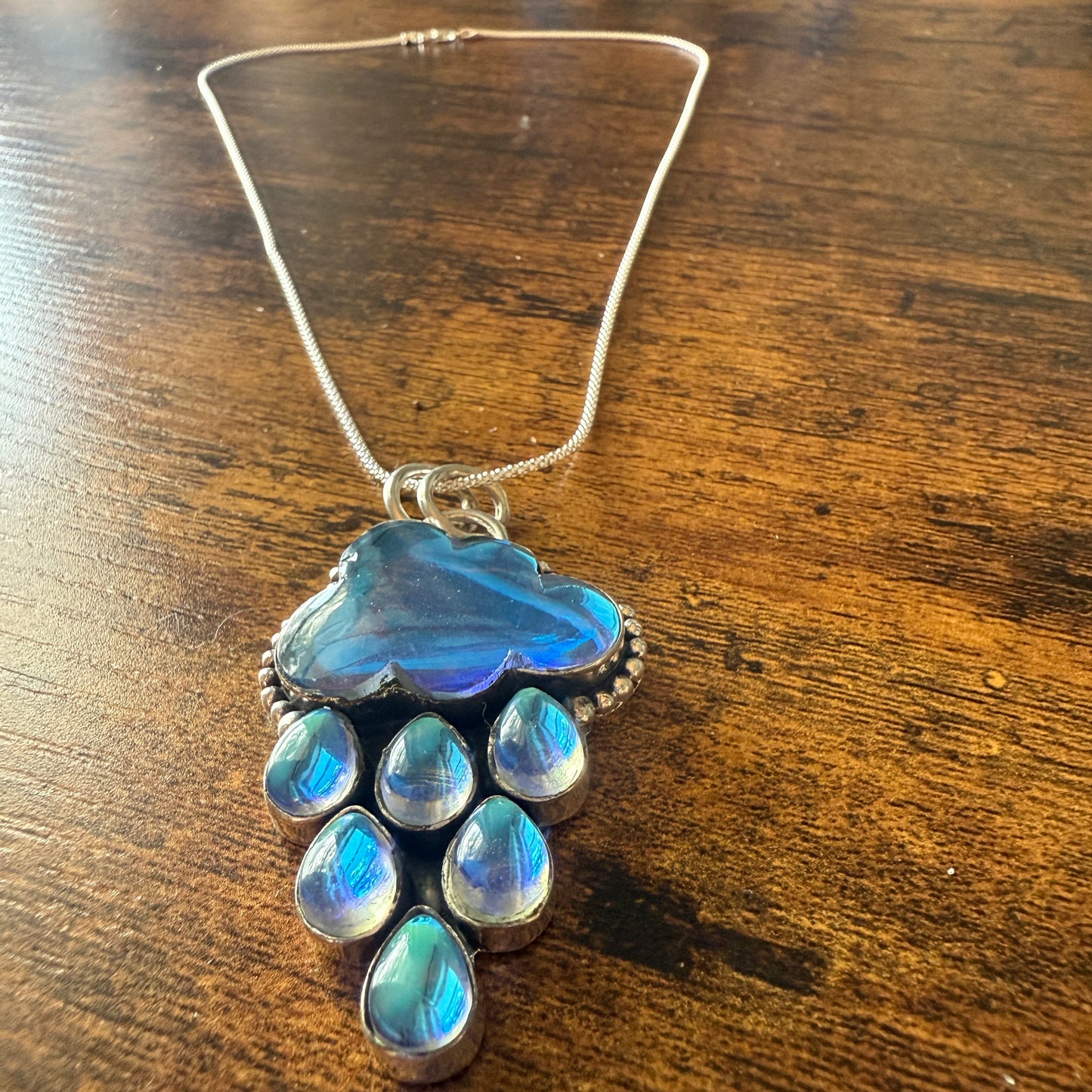 Angel Aura Quartz Cloud Pendant on 18 Inch Sterling Silver Chain