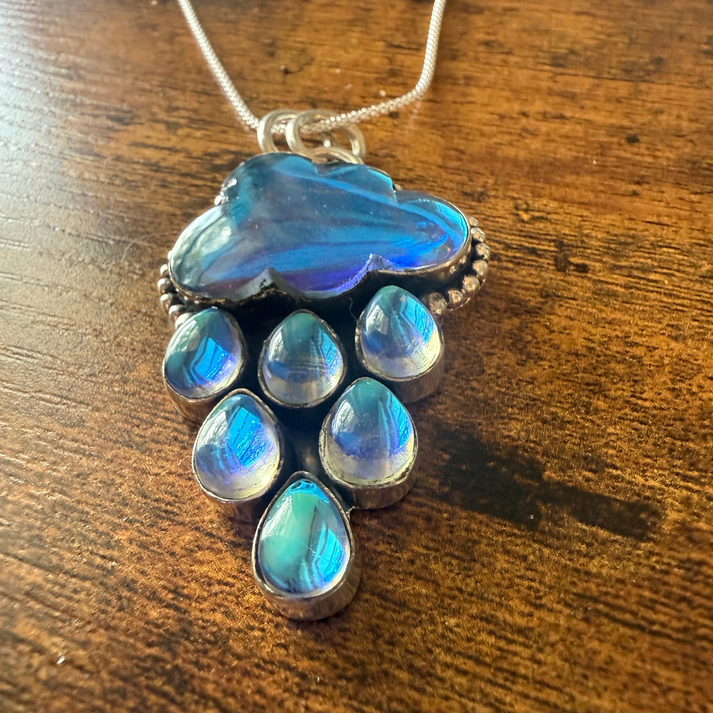 Angel Aura Quartz Cloud Pendant on 18 Inch Sterling Silver Chain