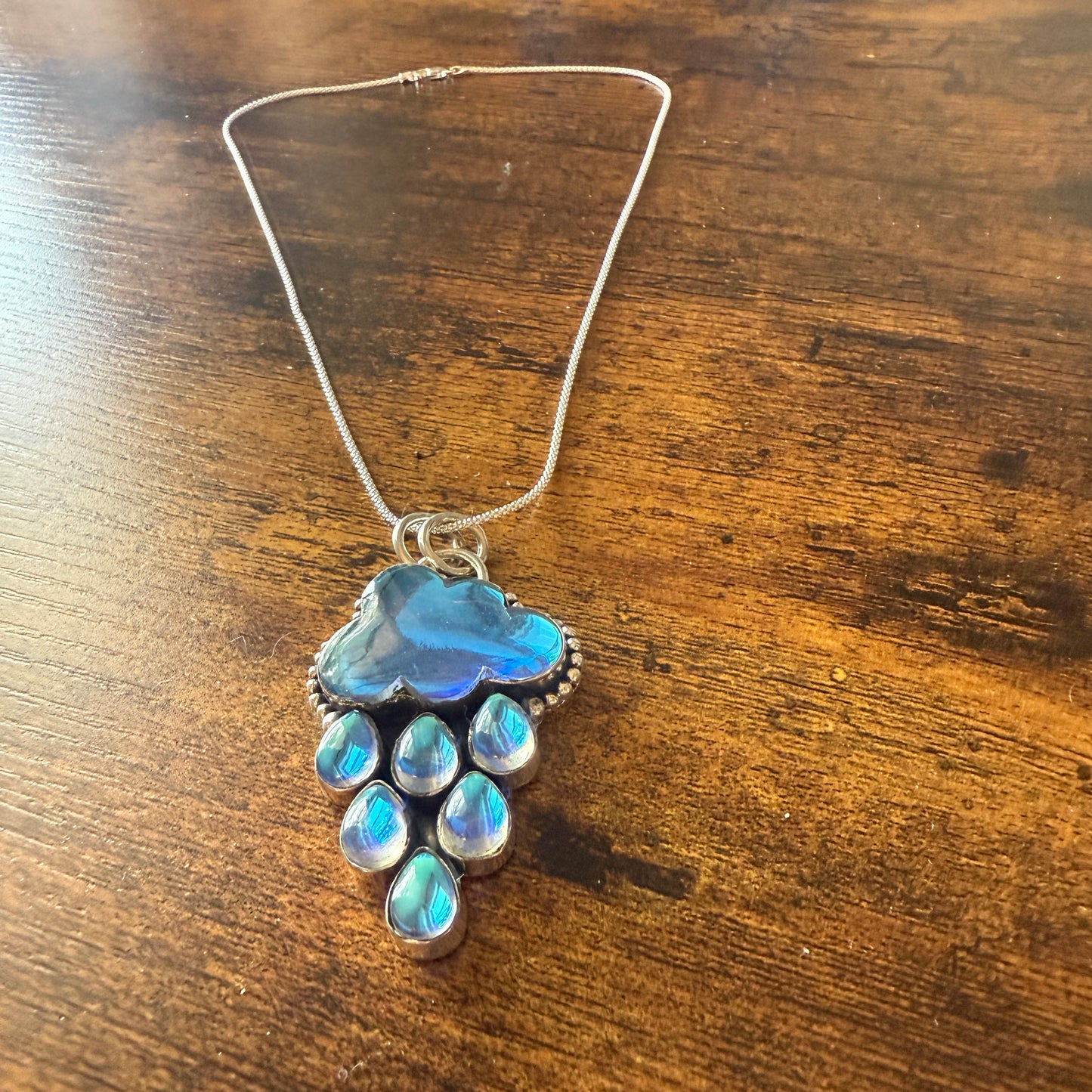 Angel Aura Quartz Cloud Pendant on 18 Inch Sterling Silver Chain