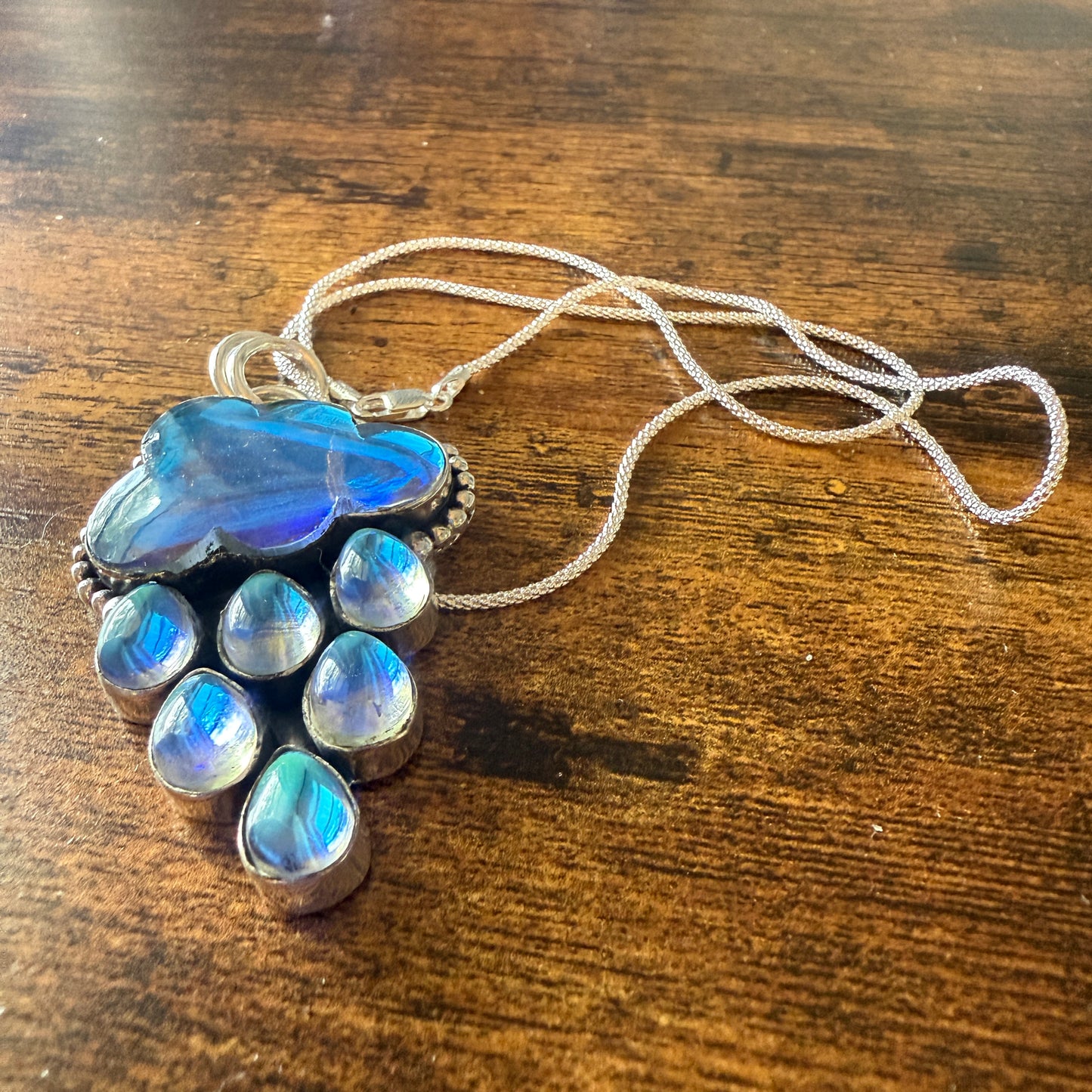 Angel Aura Quartz Cloud Pendant on 18 Inch Sterling Silver Chain