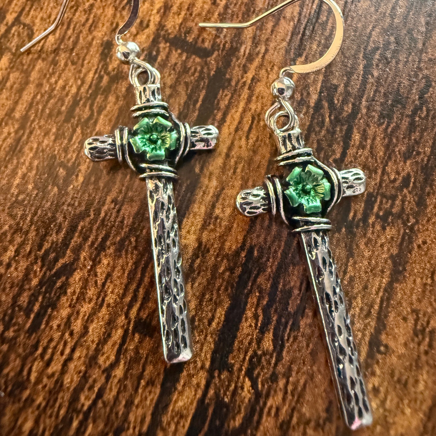 Western Cowgirl Cross Wire Earrings in Mixed Metals for a Western Chic Look