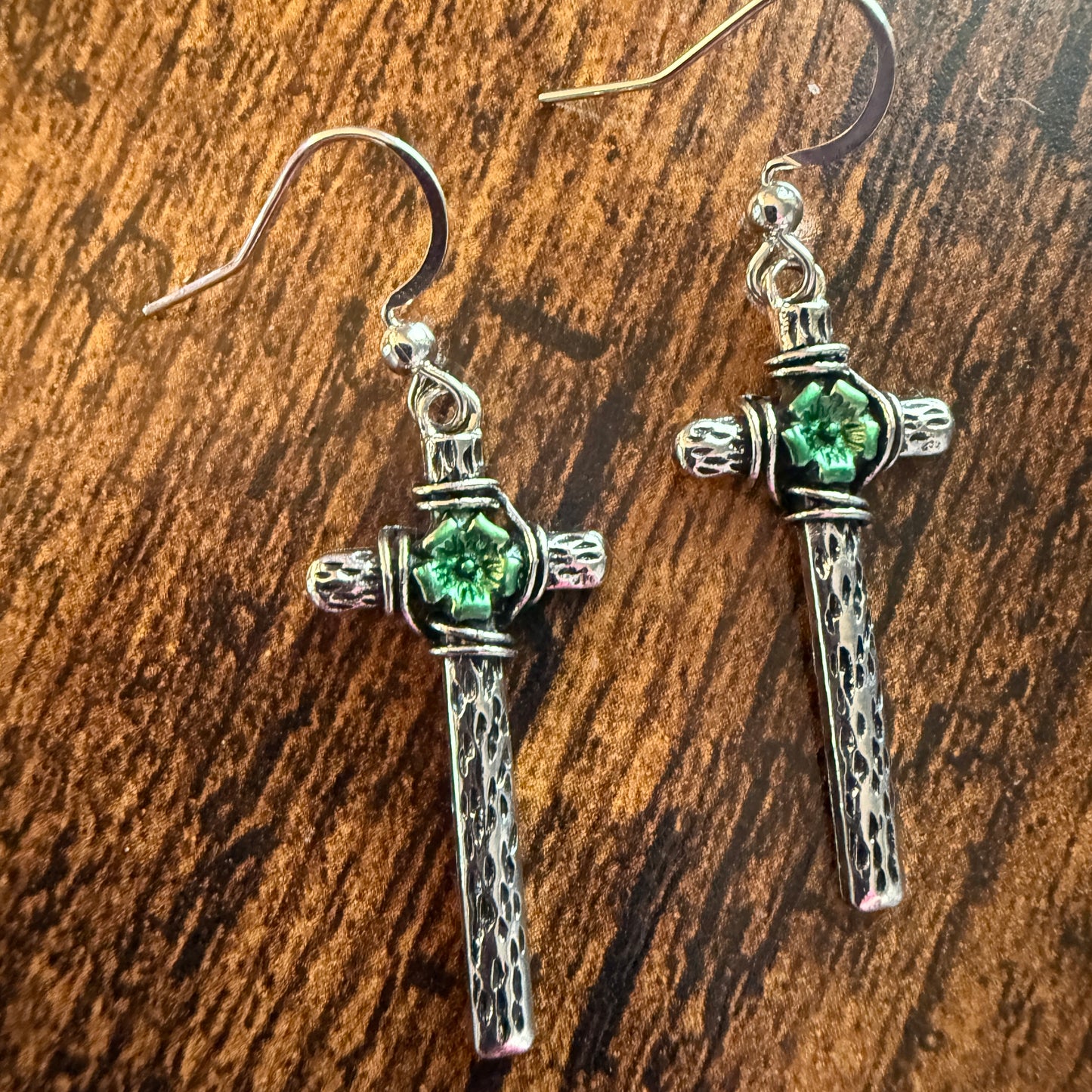 Western Cowgirl Cross Wire Earrings in Mixed Metals for a Western Chic Look