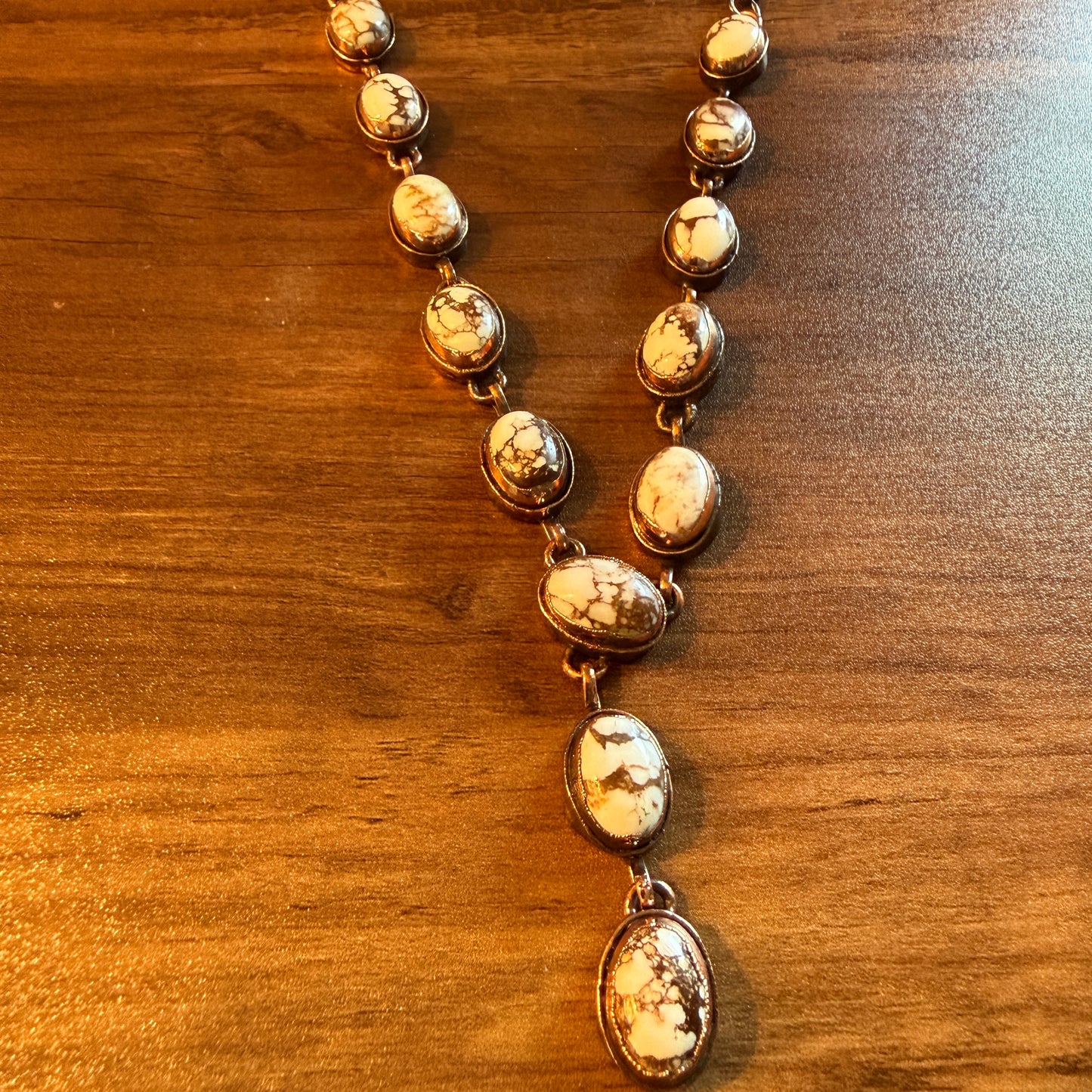 Handcrafted Wild Horse Dahlia Gemstone Pendant Necklace Copper Chain 18 Inch