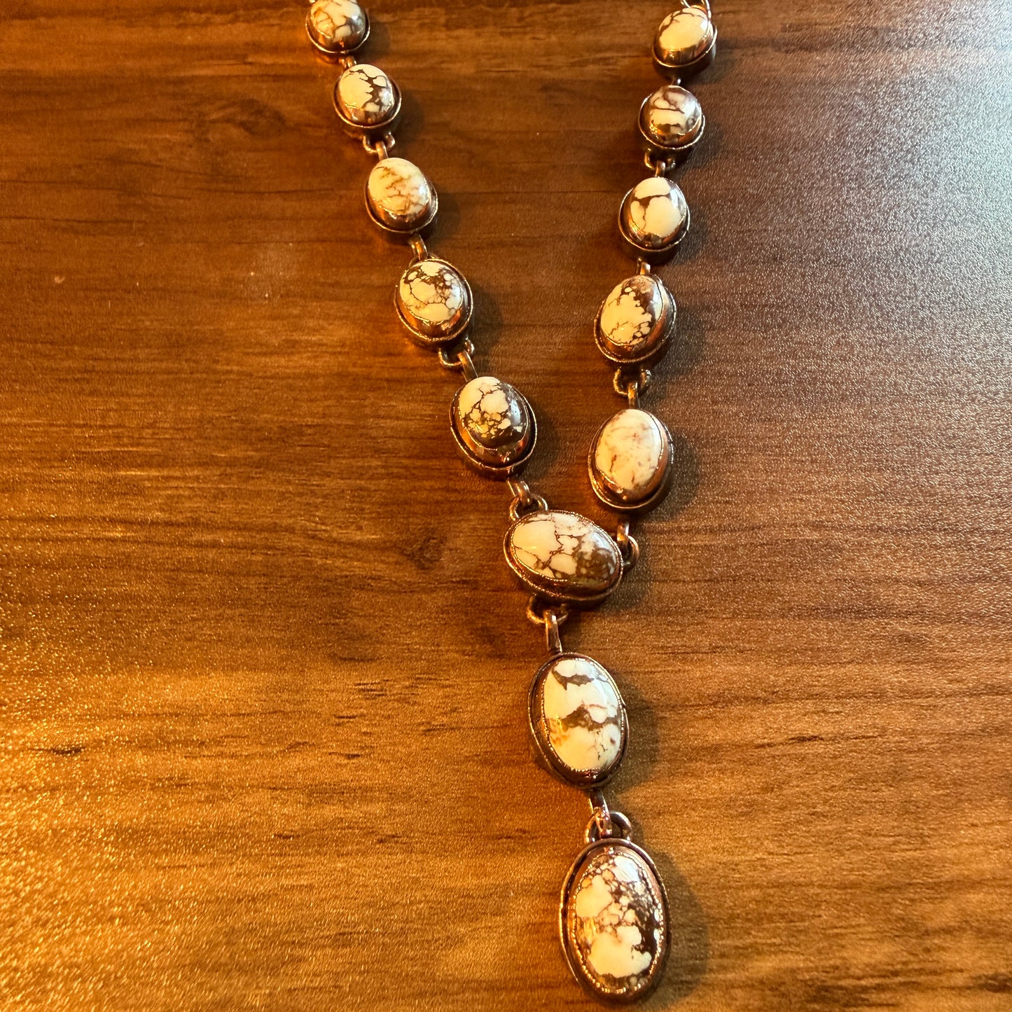 Handcrafted Wild Horse Dahlia Gemstone Pendant Necklace Copper Chain 18 Inch