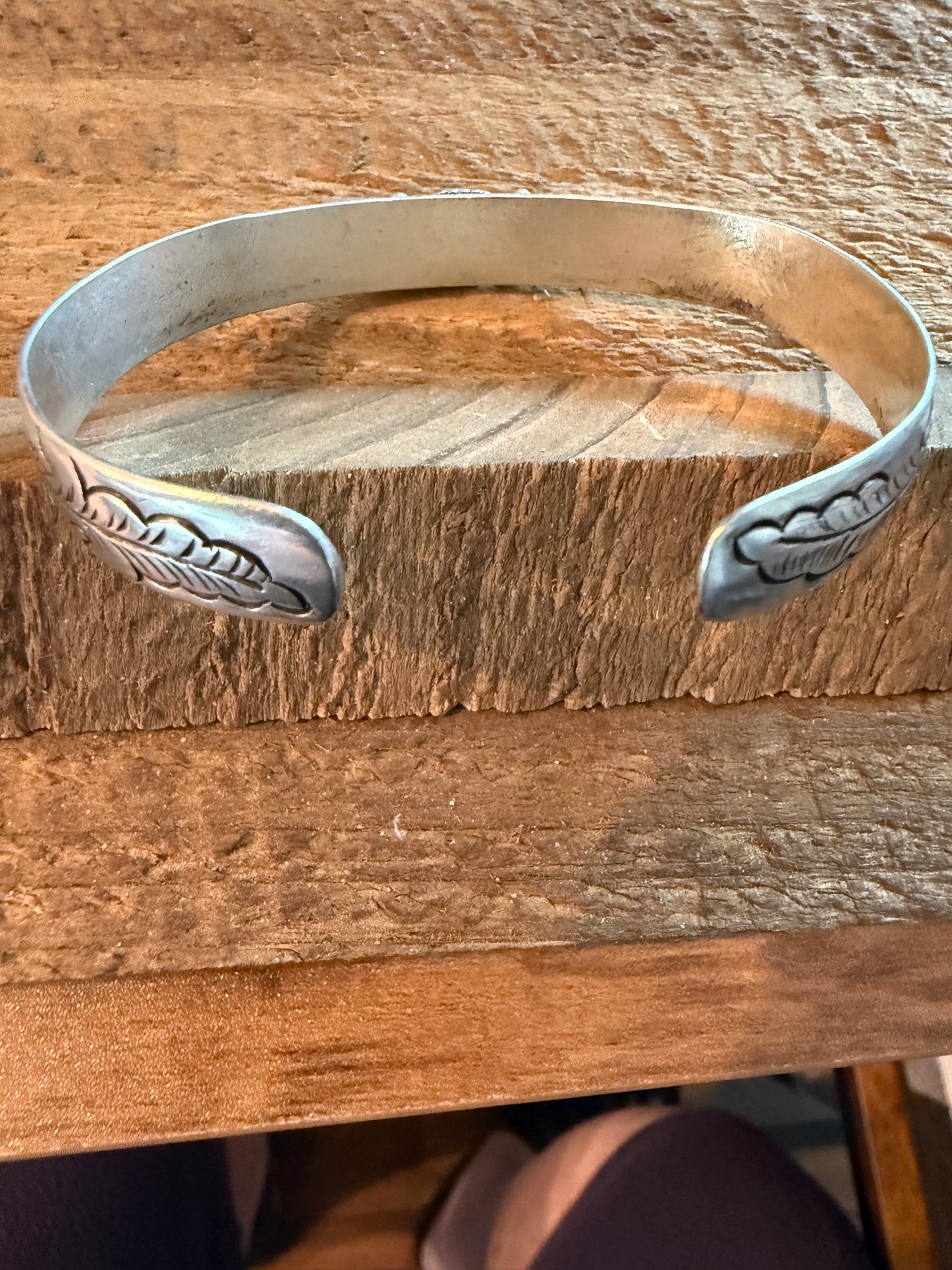 Navajo Style Blue Turquoise and Coral Bangle Bracelet, German Silver