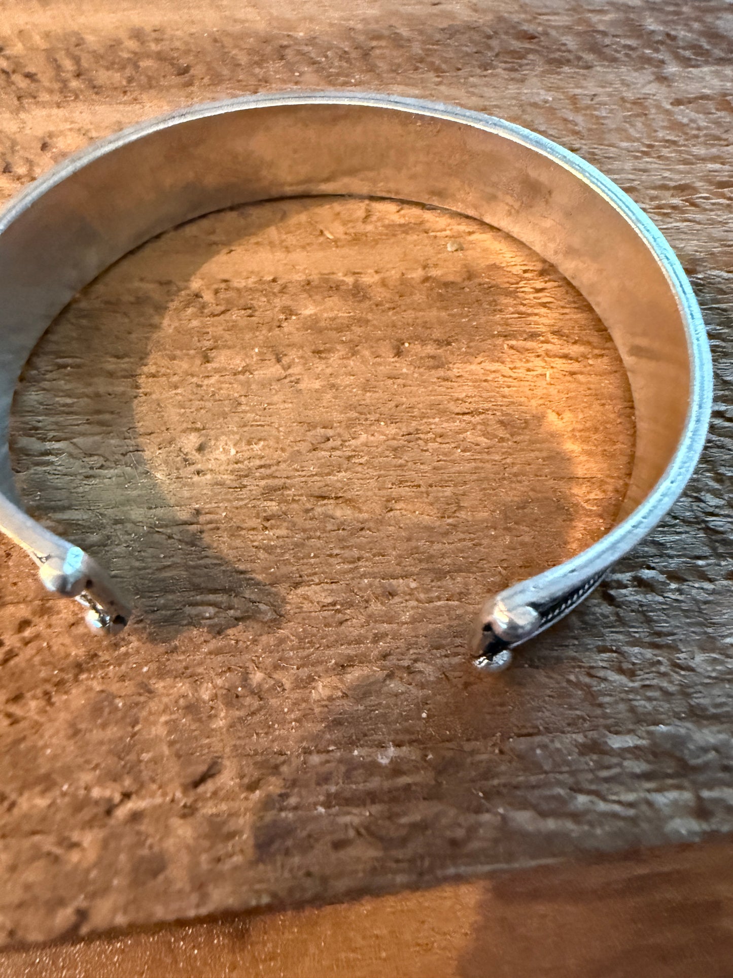 Navajo Style Blue Turquoise Natural Stone Bangle, Germain Silver