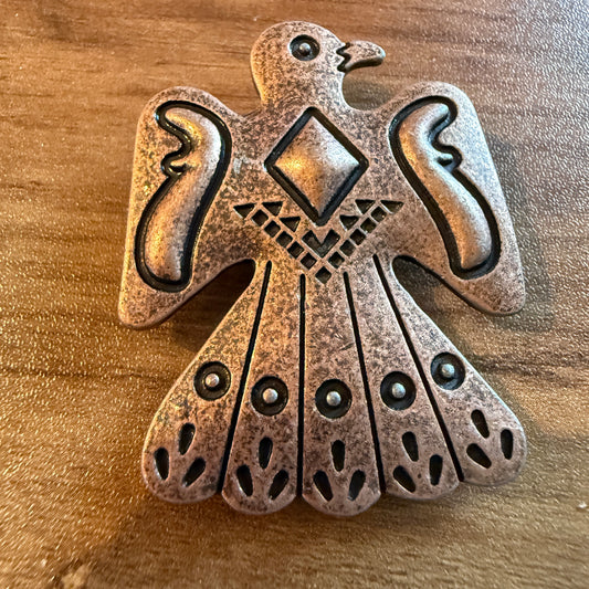 Navajo Style Copper Thunderbird Pendant Or Belt Slide, 2 Inch