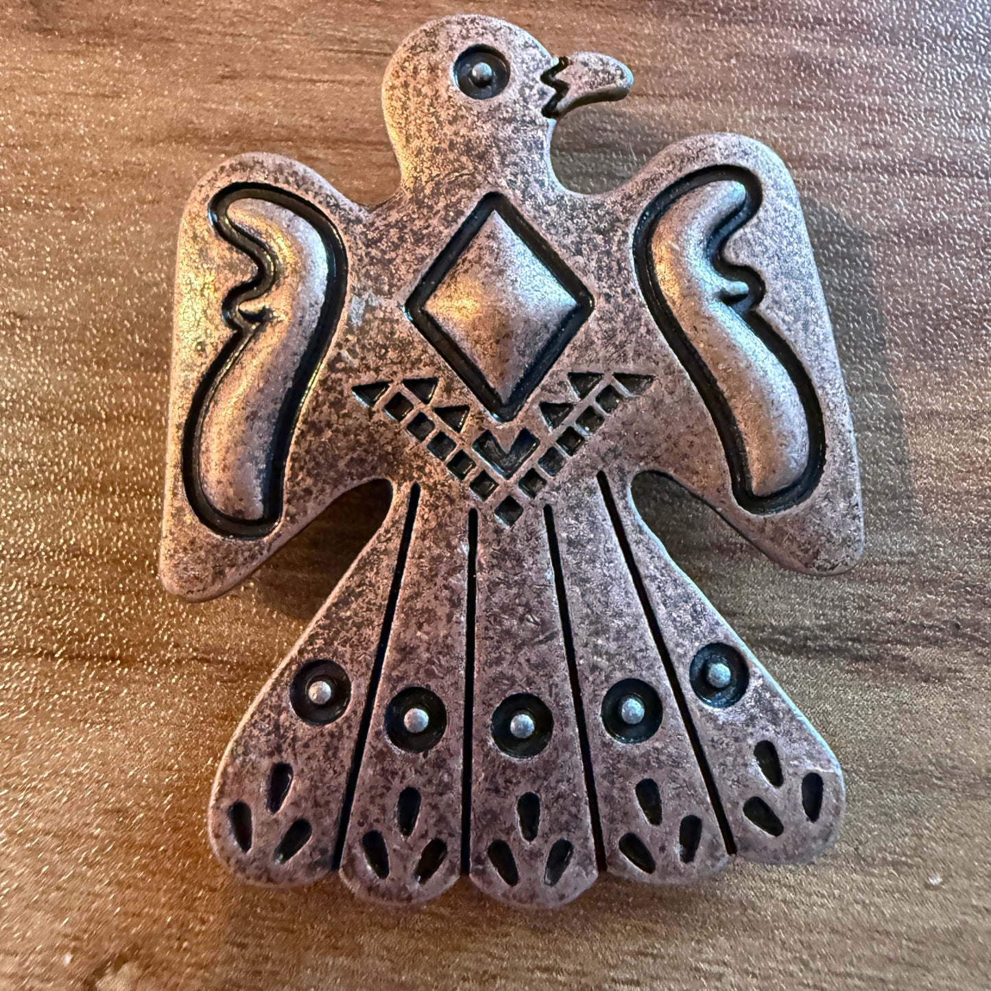 Navajo Style Copper Thunderbird Pendant Or Belt Slide, 2 Inch