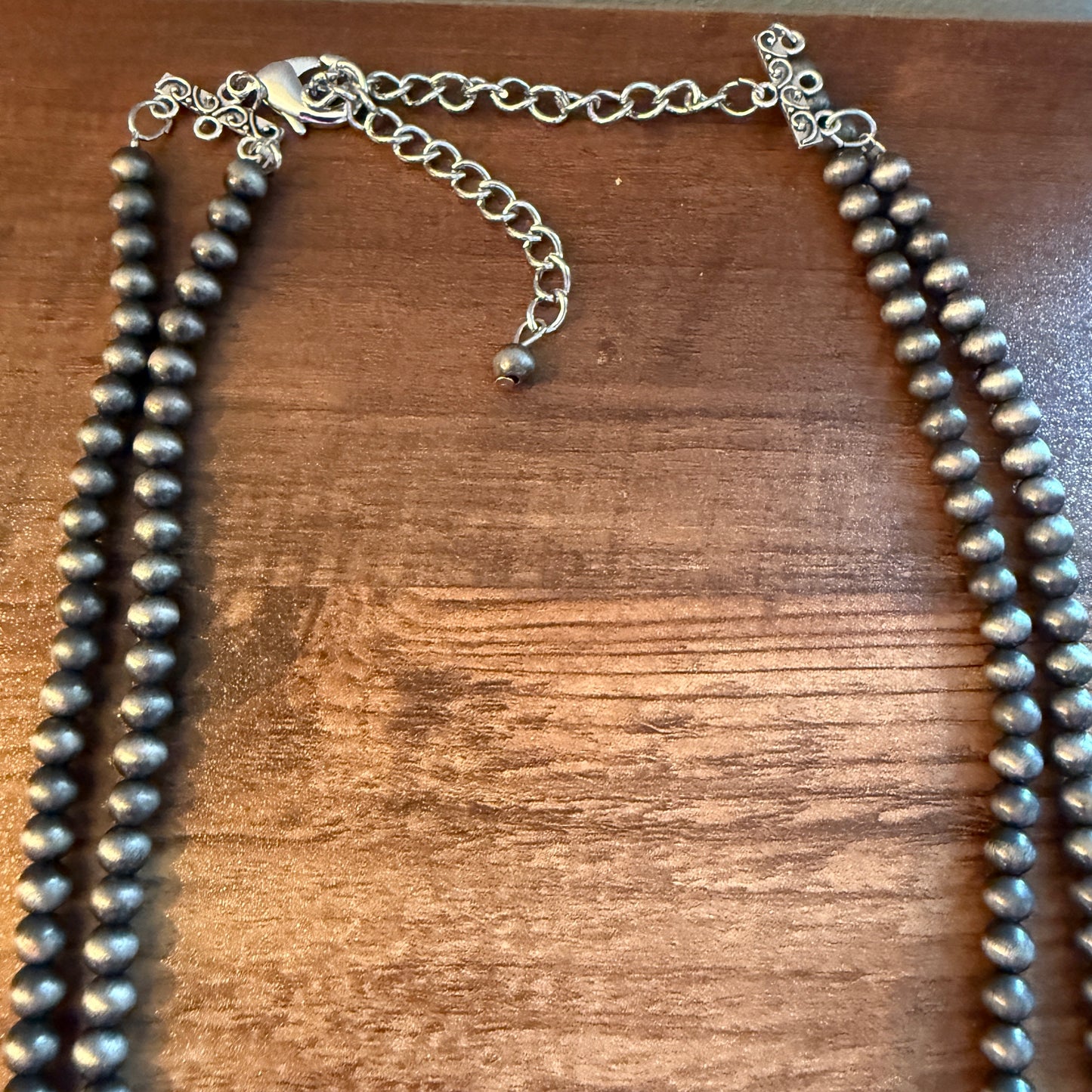 Aztec Turquoise Two Strand Necklace 24 Inch Handmade