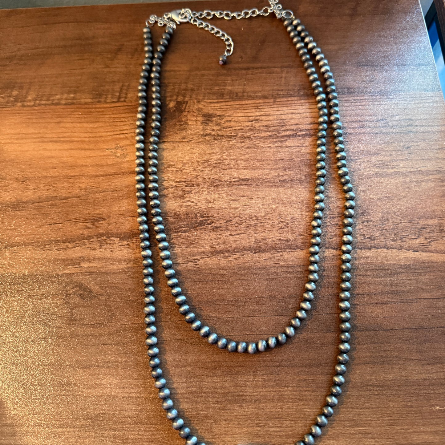 Aztec Turquoise Two Strand Necklace 24 Inch Handmade