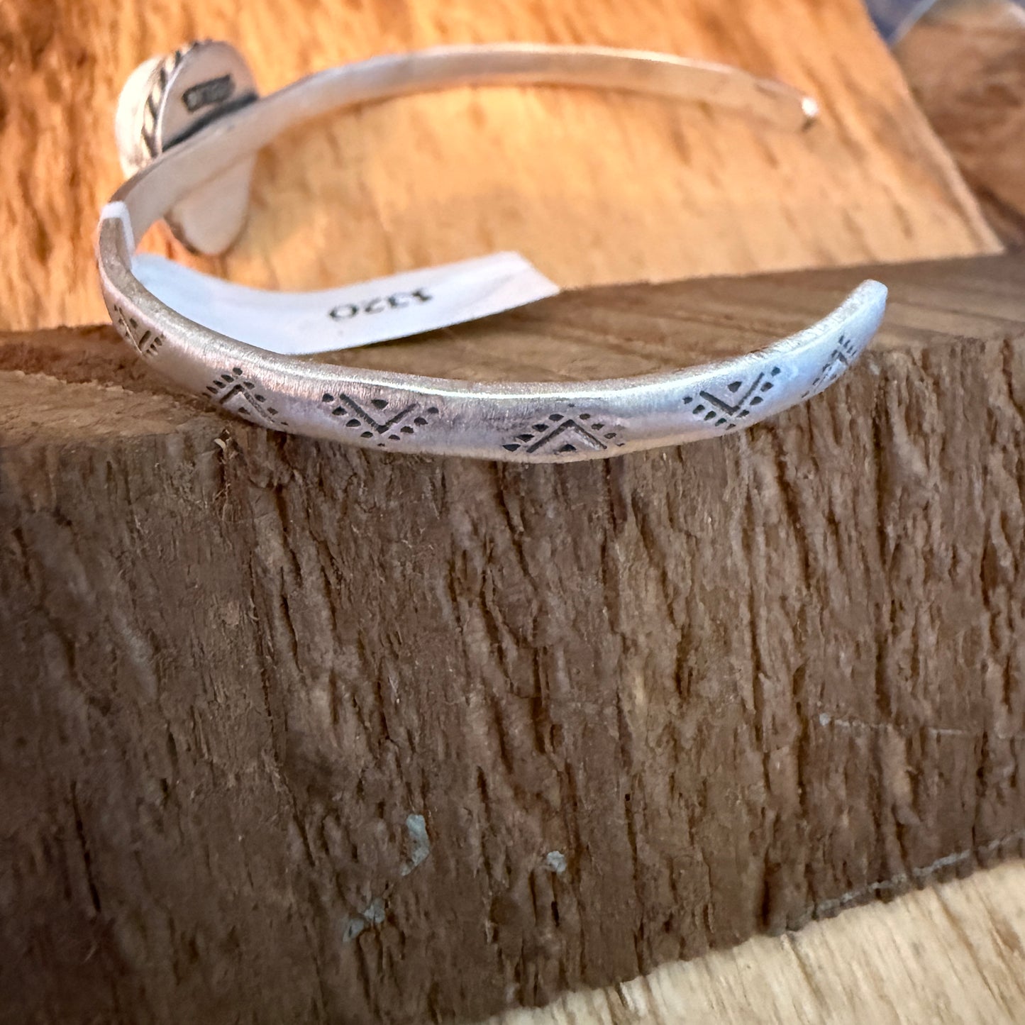 Native Inspired Paloma Gemstone Cuff Bracelet Sterling Silver, Adjustable