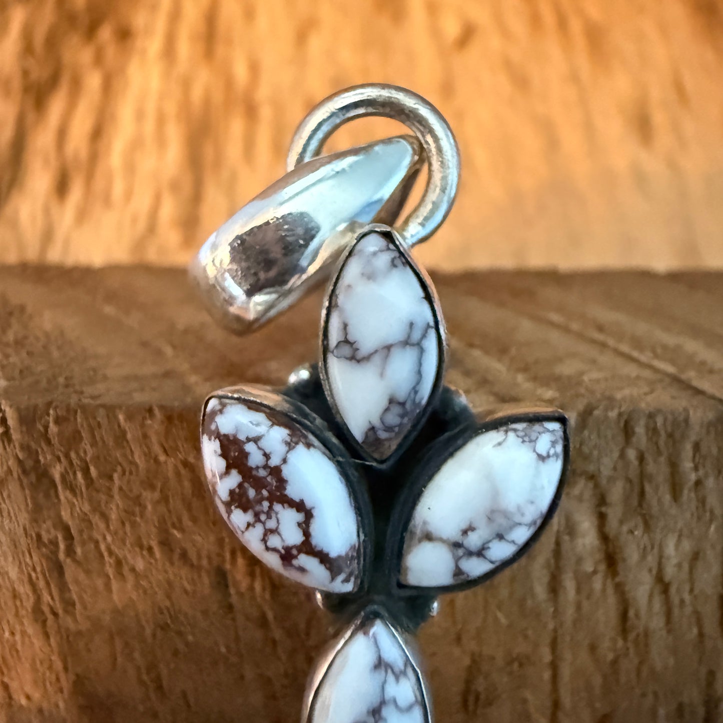 Wild Horse Gemstone Cross Pendant in Sterling Silver