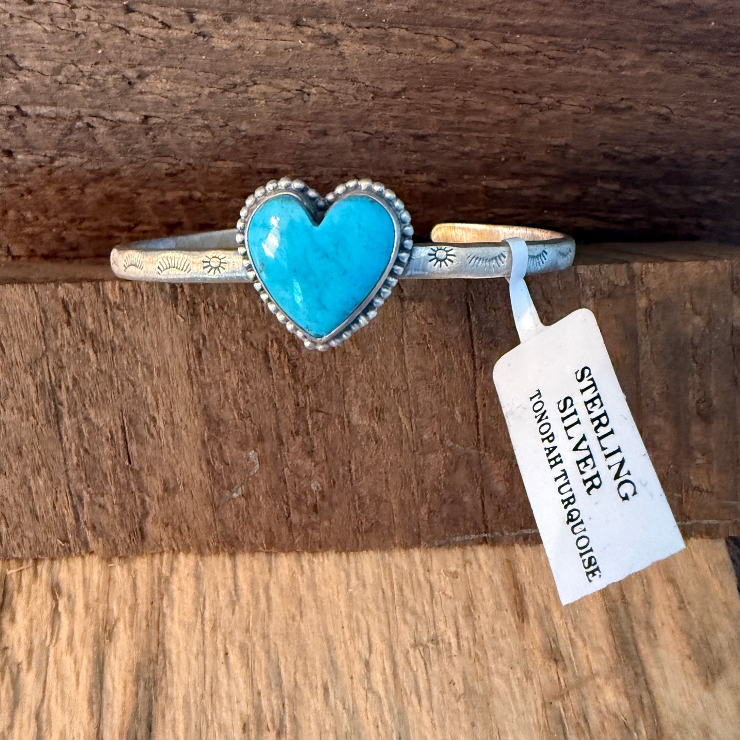 Navajo Inspired Tonopah Turquoise Sterling Silver Cuff Bracelet Adjustable