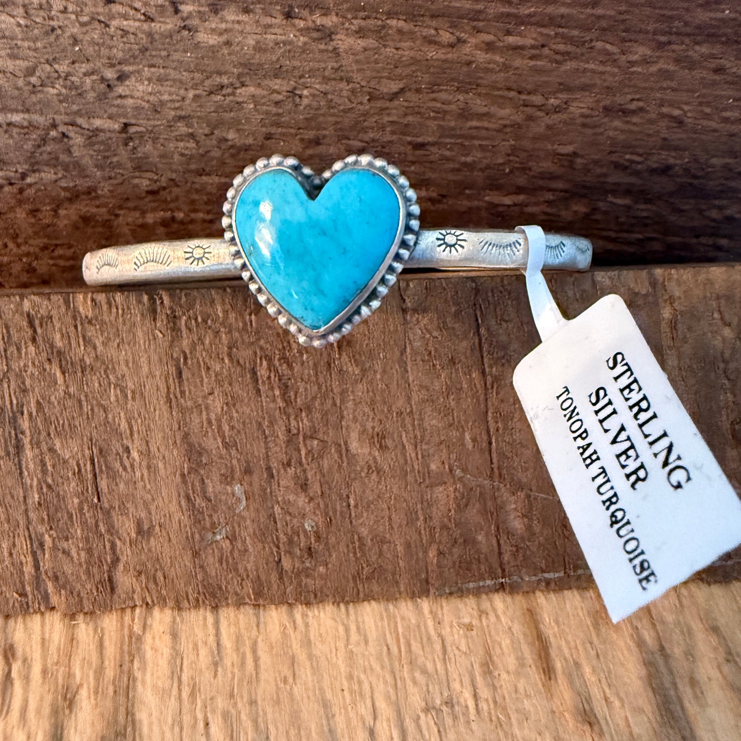 Navajo Inspired Tonopah Turquoise Sterling Silver Cuff Bracelet Adjustable