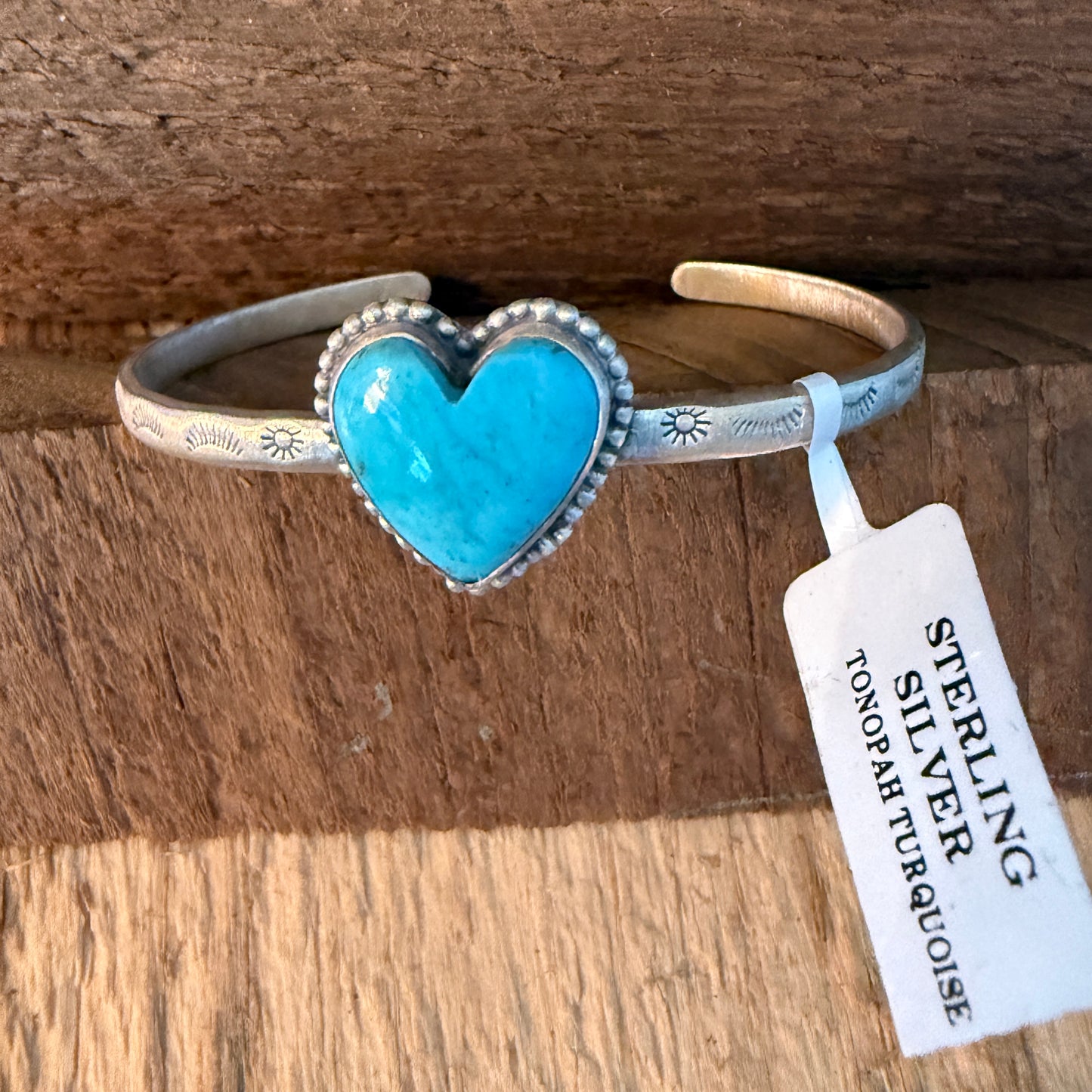 Navajo Inspired Tonopah Turquoise Sterling Silver Cuff Bracelet Adjustable