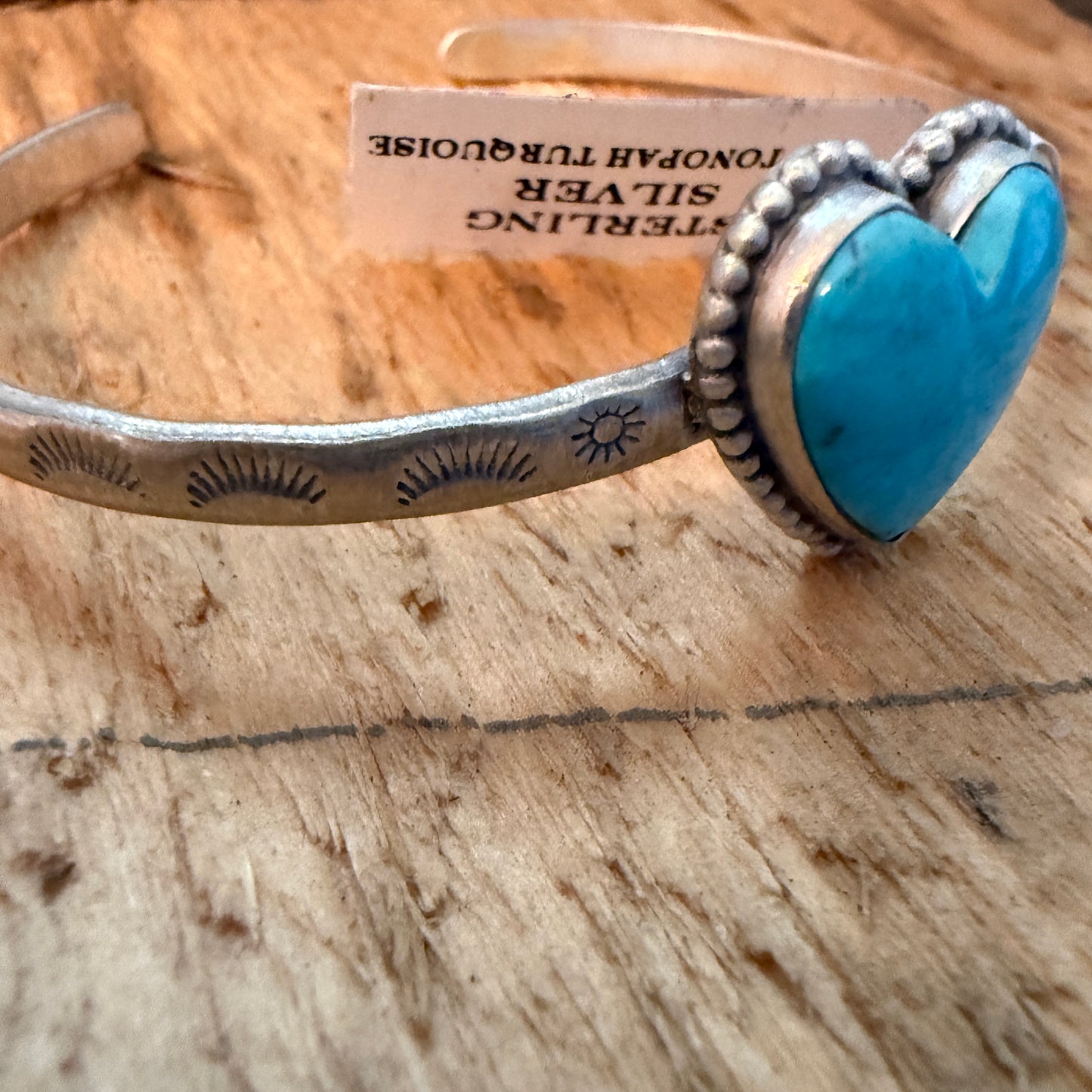Navajo Inspired Tonopah Turquoise Sterling Silver Cuff Bracelet Adjustable
