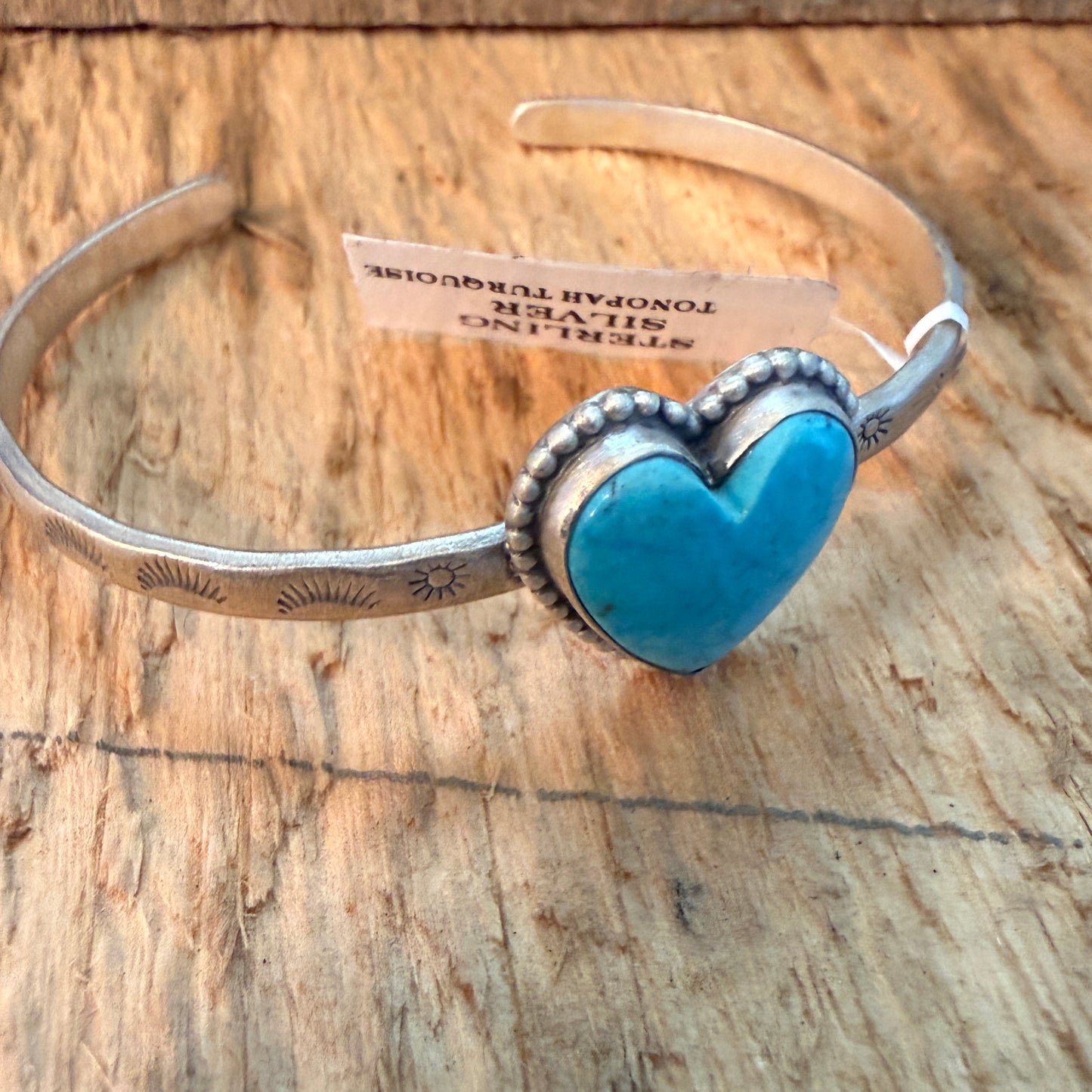 Navajo Inspired Tonopah Turquoise Sterling Silver Cuff Bracelet Adjustable