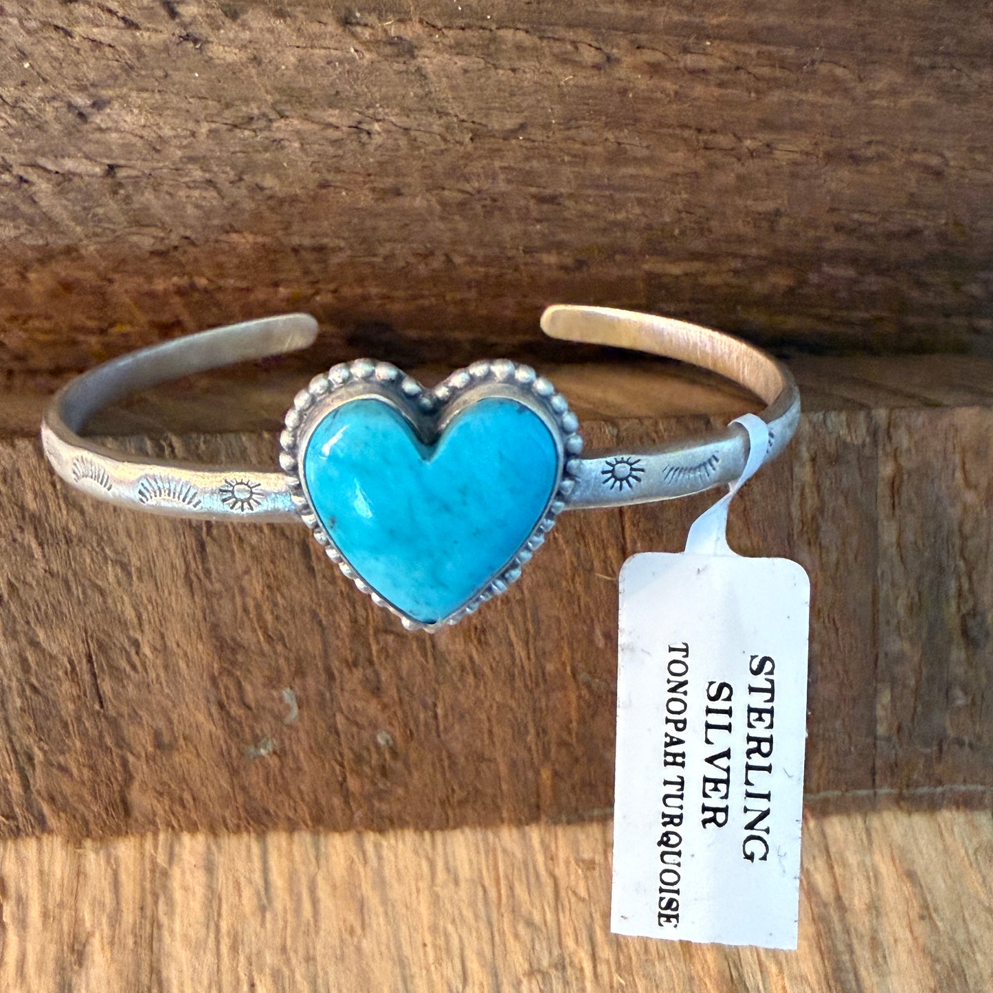 Navajo Inspired Tonopah Turquoise Sterling Silver Cuff Bracelet Adjustable