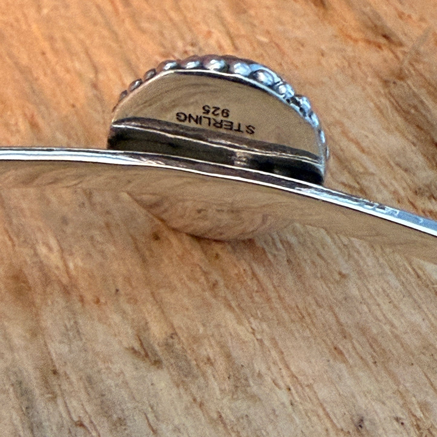 Navajo Style Pink Conch Gemstone Sterling Silver Adjustable Cuff Bracelet