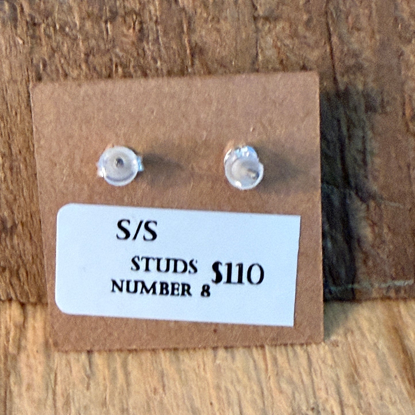 Native Inspired Number 8 Turquoise Gemstone Sterling Silver Stud Earrings