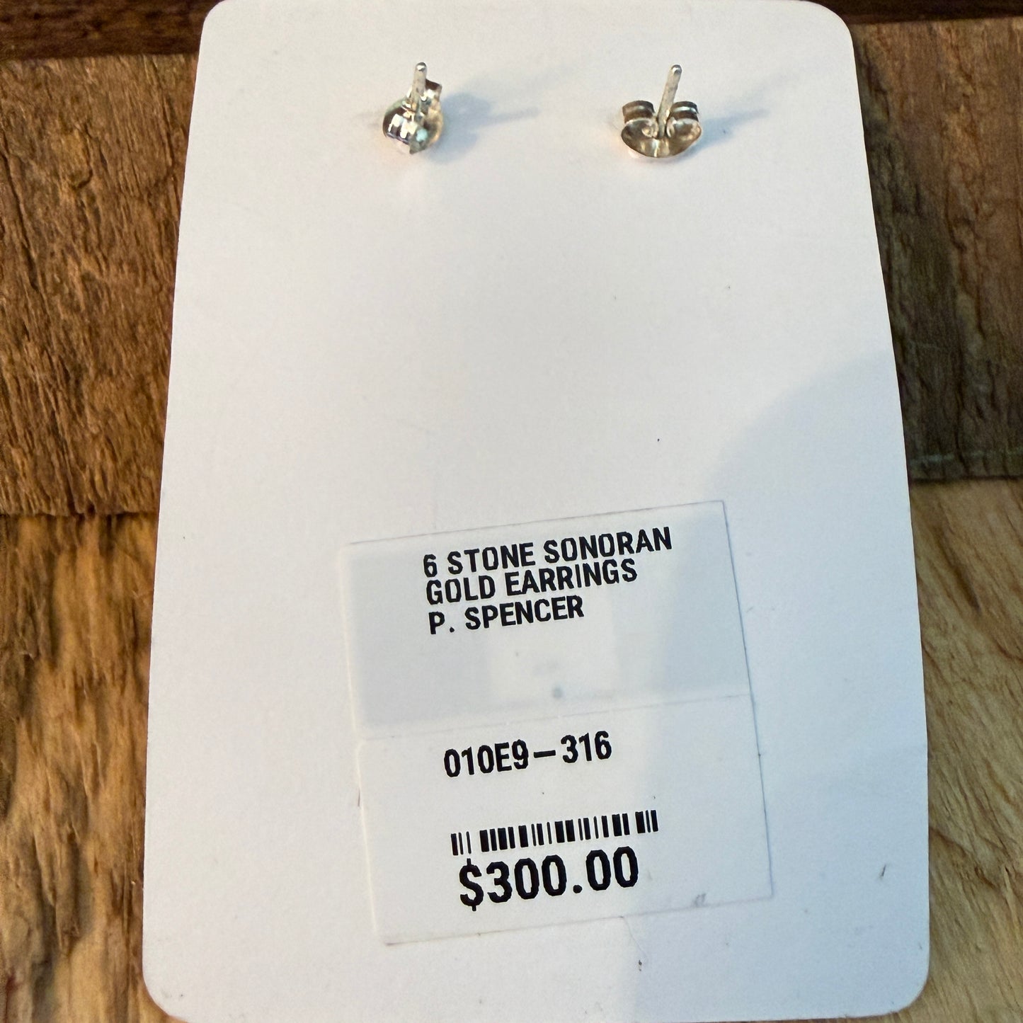 Native Inspired Six Stone Sonoran Gold Drop Stud Earrings Sterling Silver