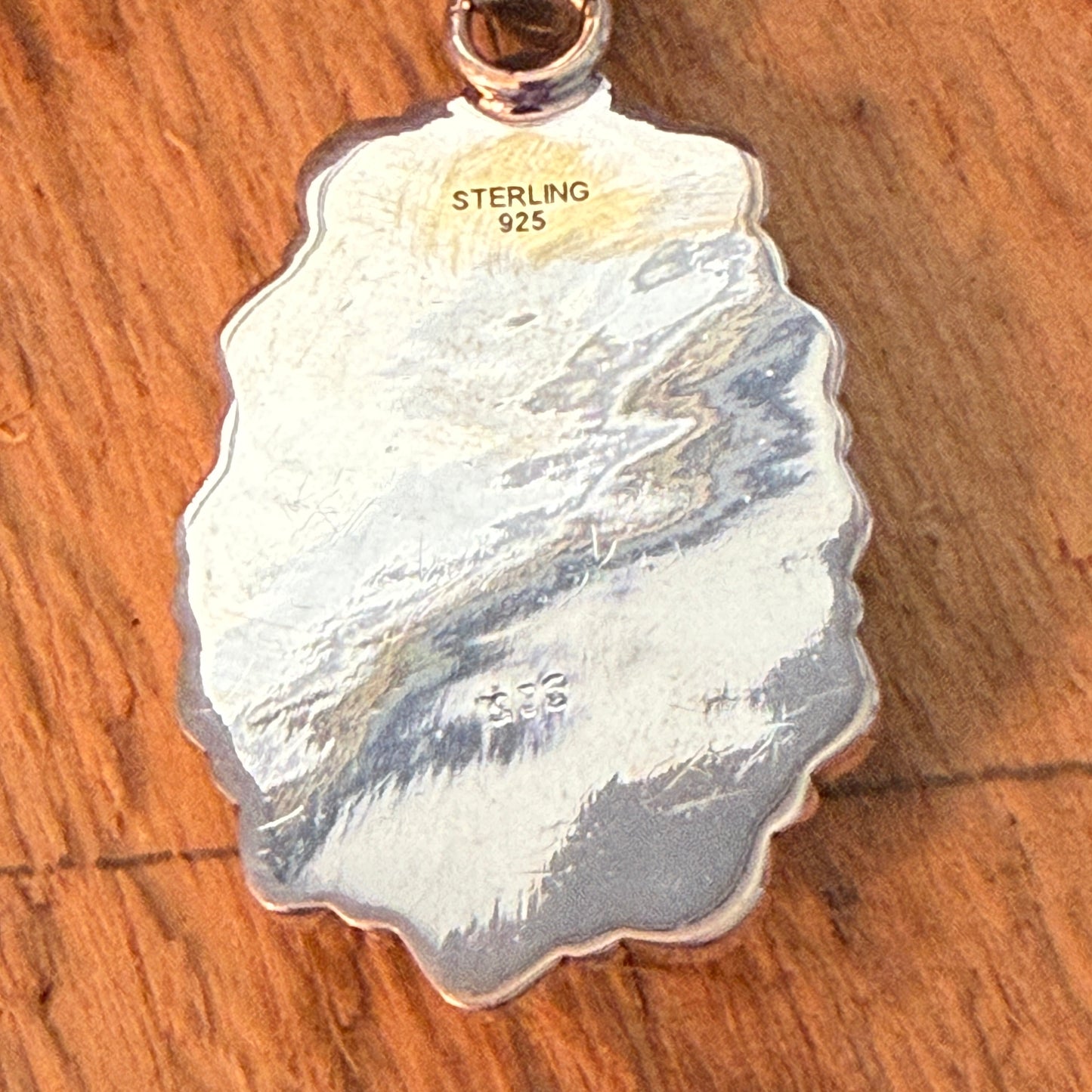 Navajo Inspired Palomino Turquoise Cluster Pendant Sterling Silver