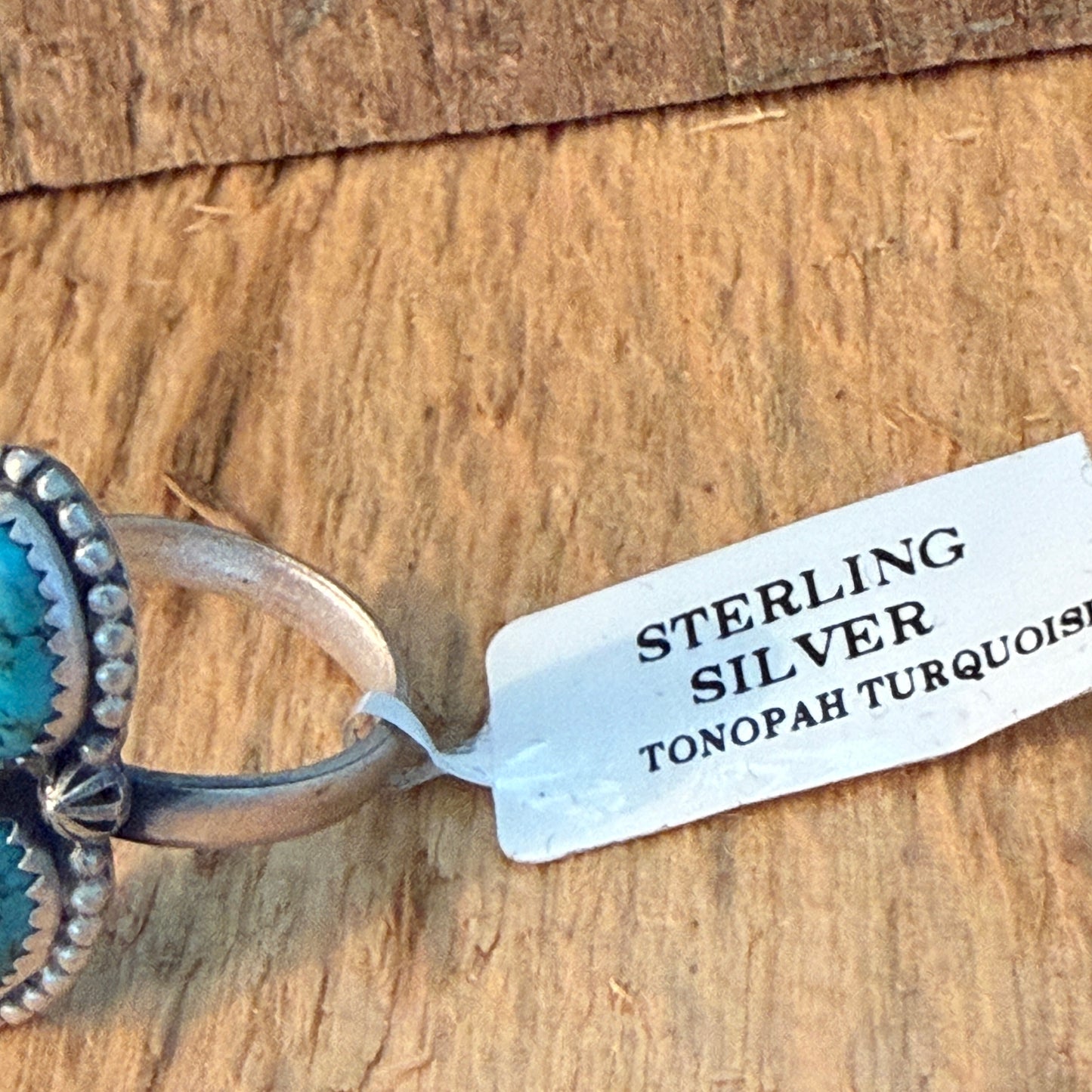 Tonopah Turquoise Two Gemstones Sterling Silver Adjustable Statement Ring
